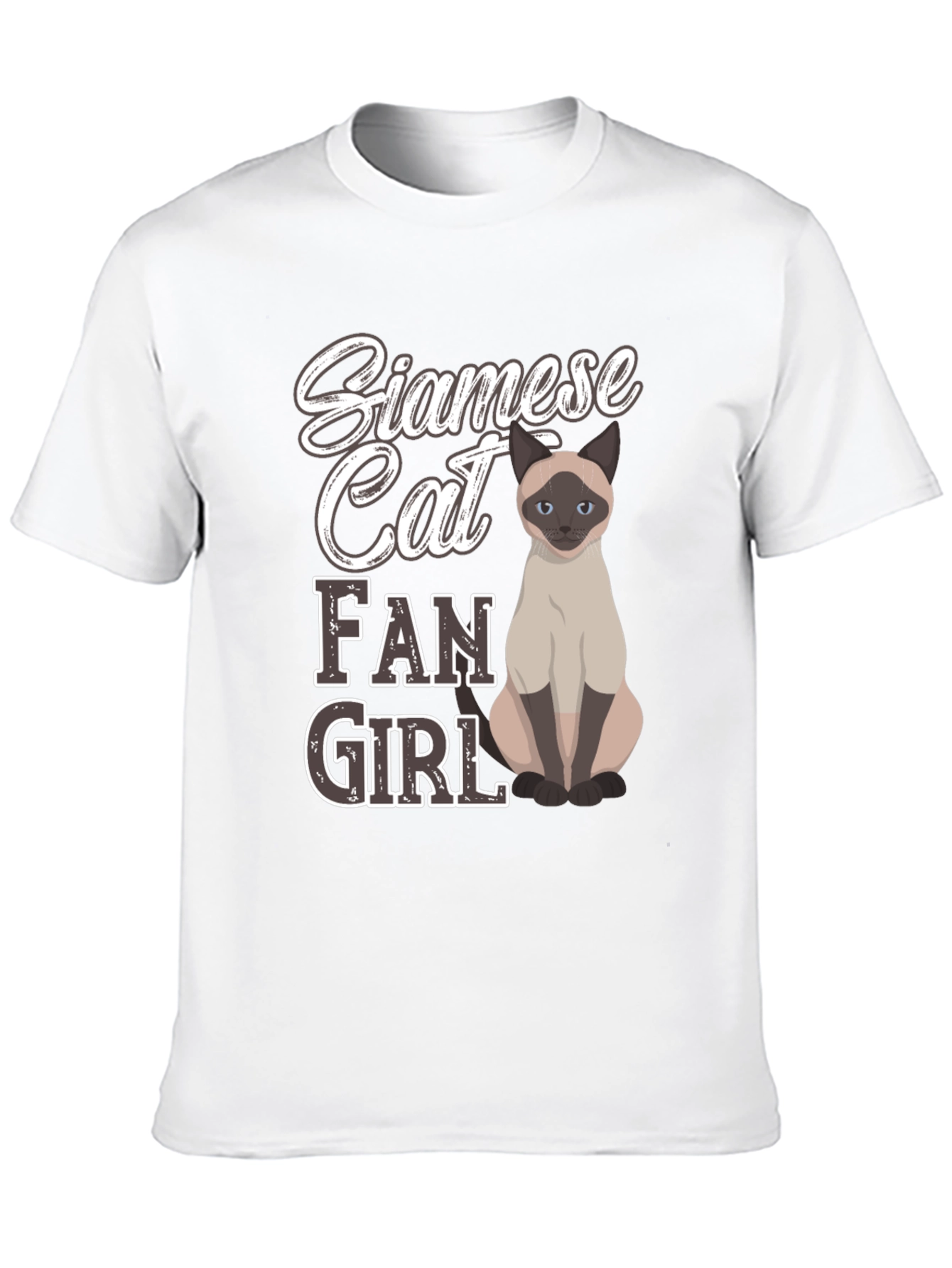 Black Siamese Cat Fan Girl T-Shirt view 10