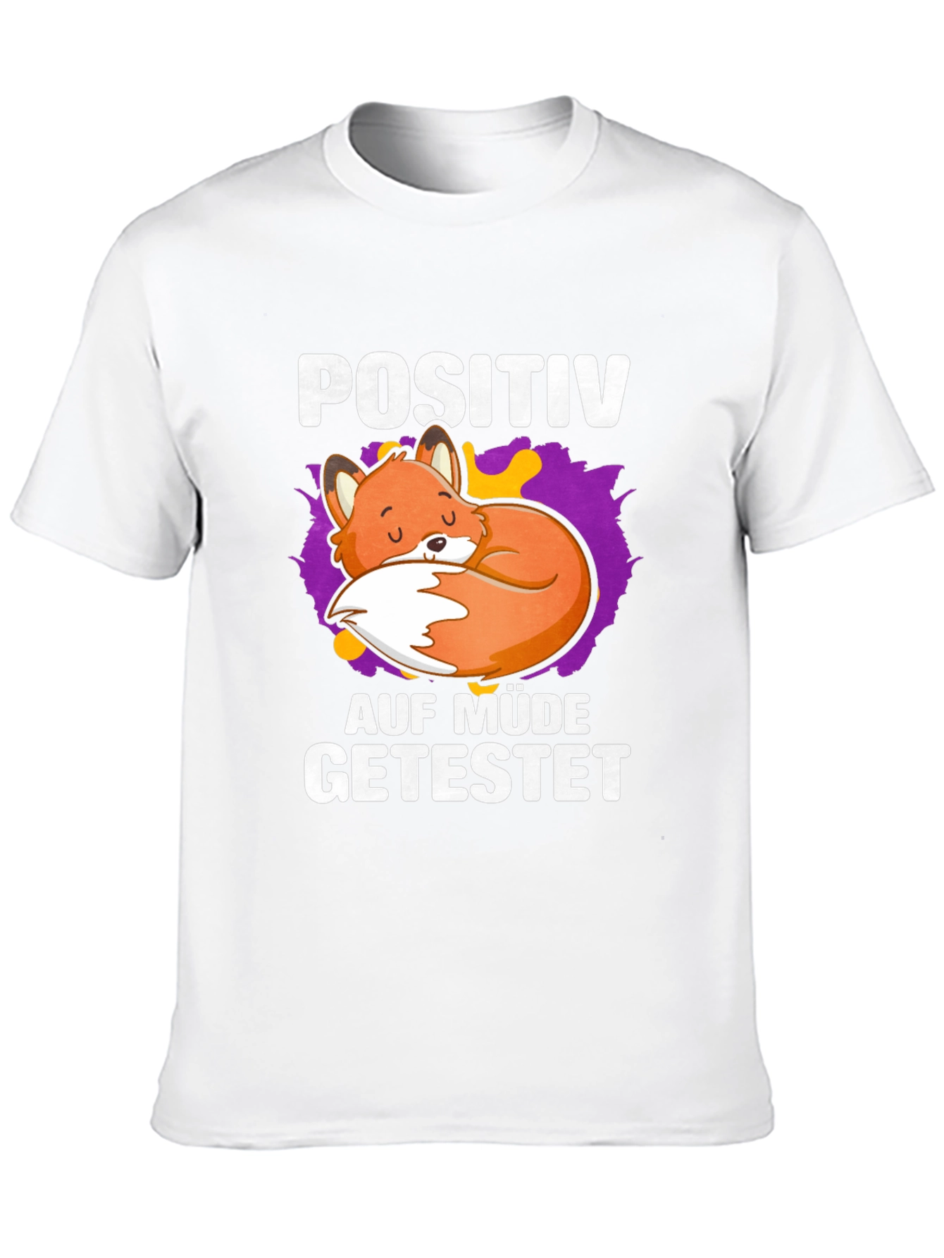 Black Lazy Fox Positiv Auf Mude Getestet T-Shirt view 10