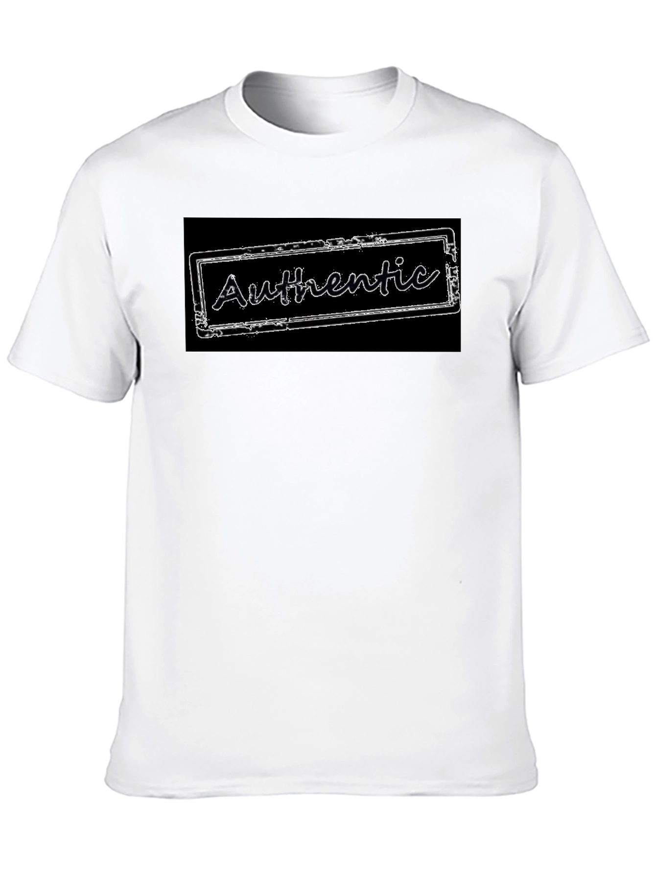 Black Authentic Stamp Graphic Tee - Black Cotton Blend T-Shirt view 10