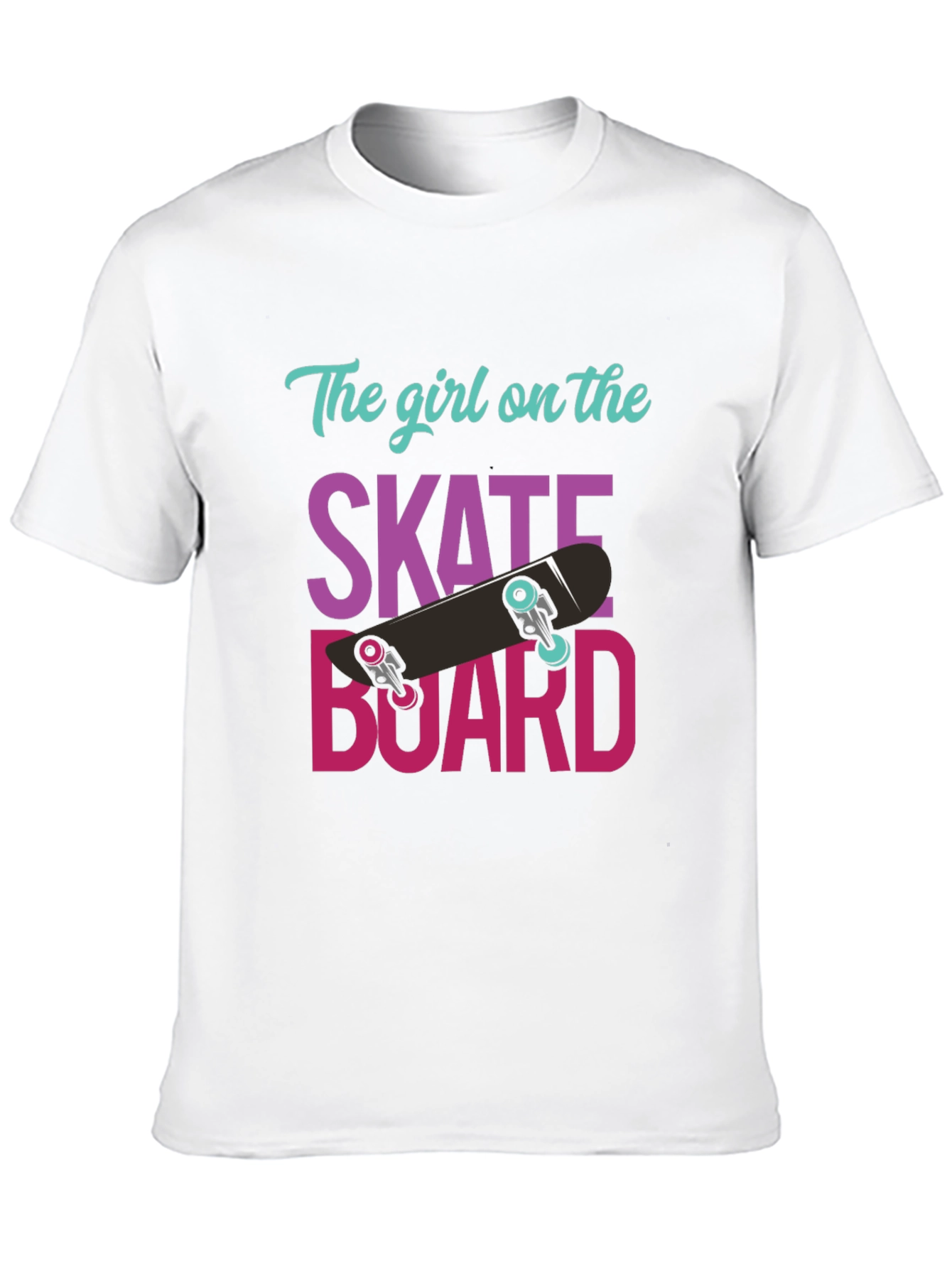 Black Skateboard Girl T-Shirt - Cool Graphic Tee view 10