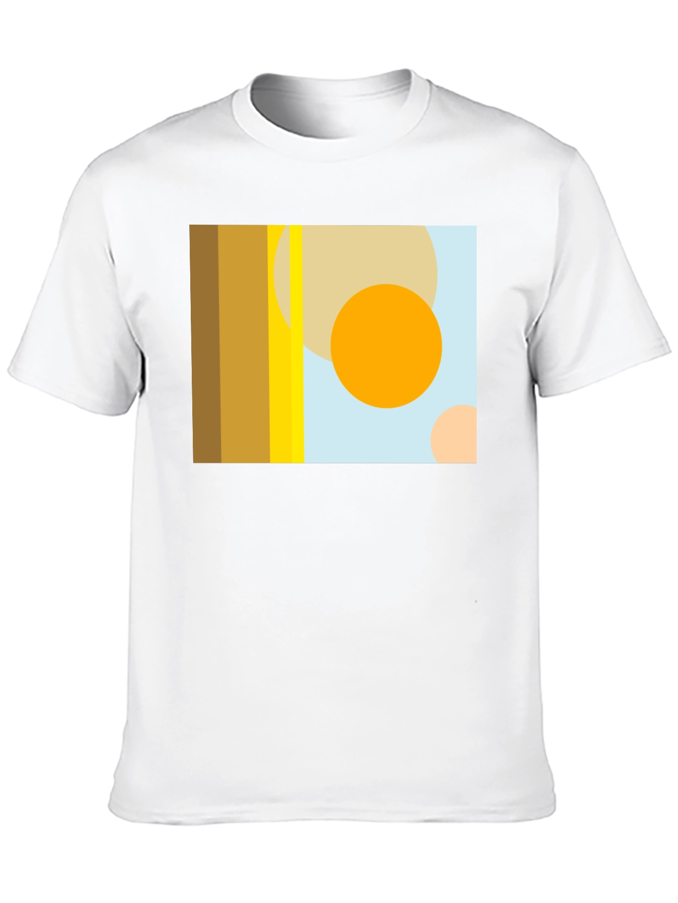 Black Abstract Geometric Circle Print Black T-Shirt view 10