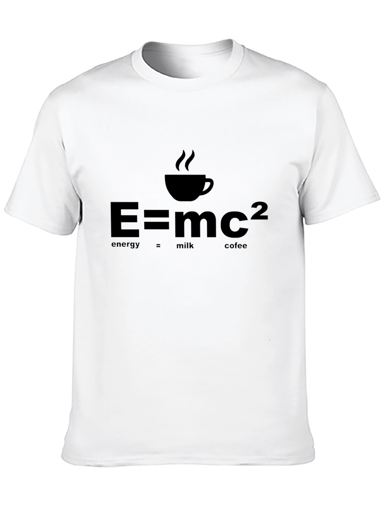 Black E=mc2 Coffee T-Shirt - Geeky Science Humor Tee view 10