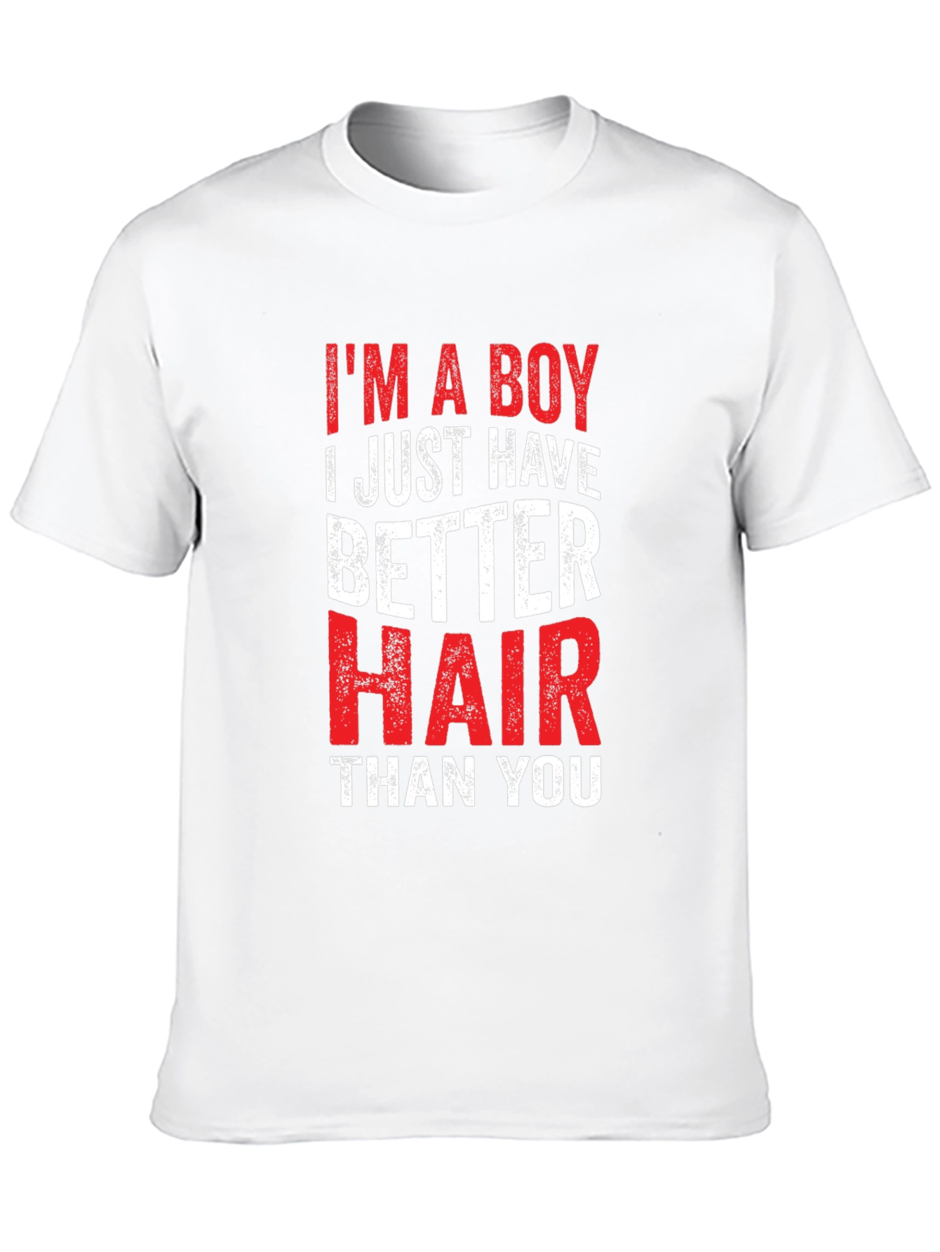 Black I'm A Boy Better Hair T-Shirt view 10