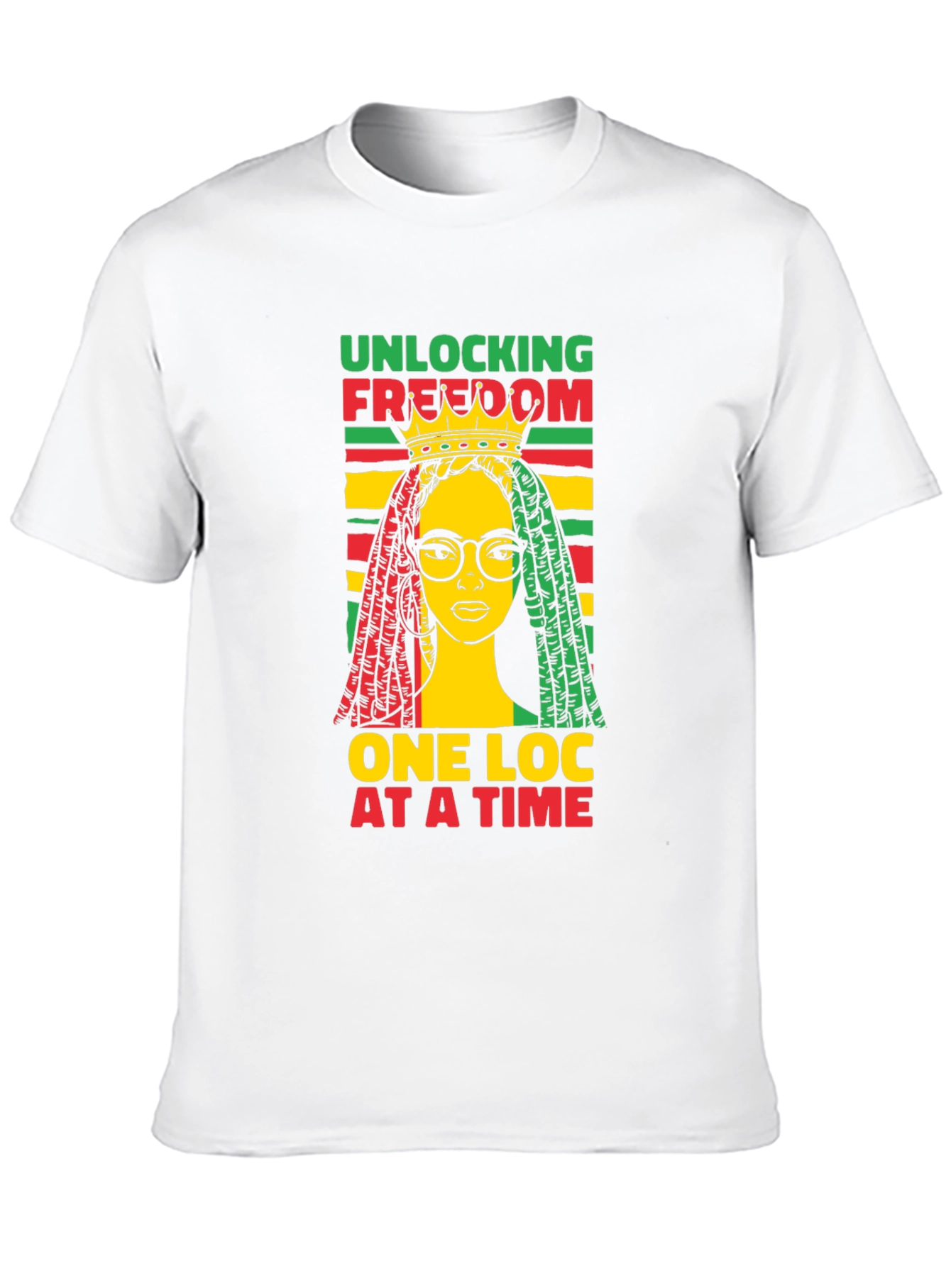 Black Unlocking Freedom Tee - Rasta Loc Design view 10