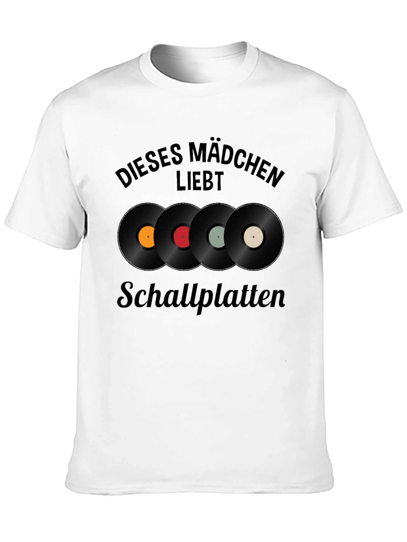 Black Vinyl Record Lover T-Shirt - German Text view 10
