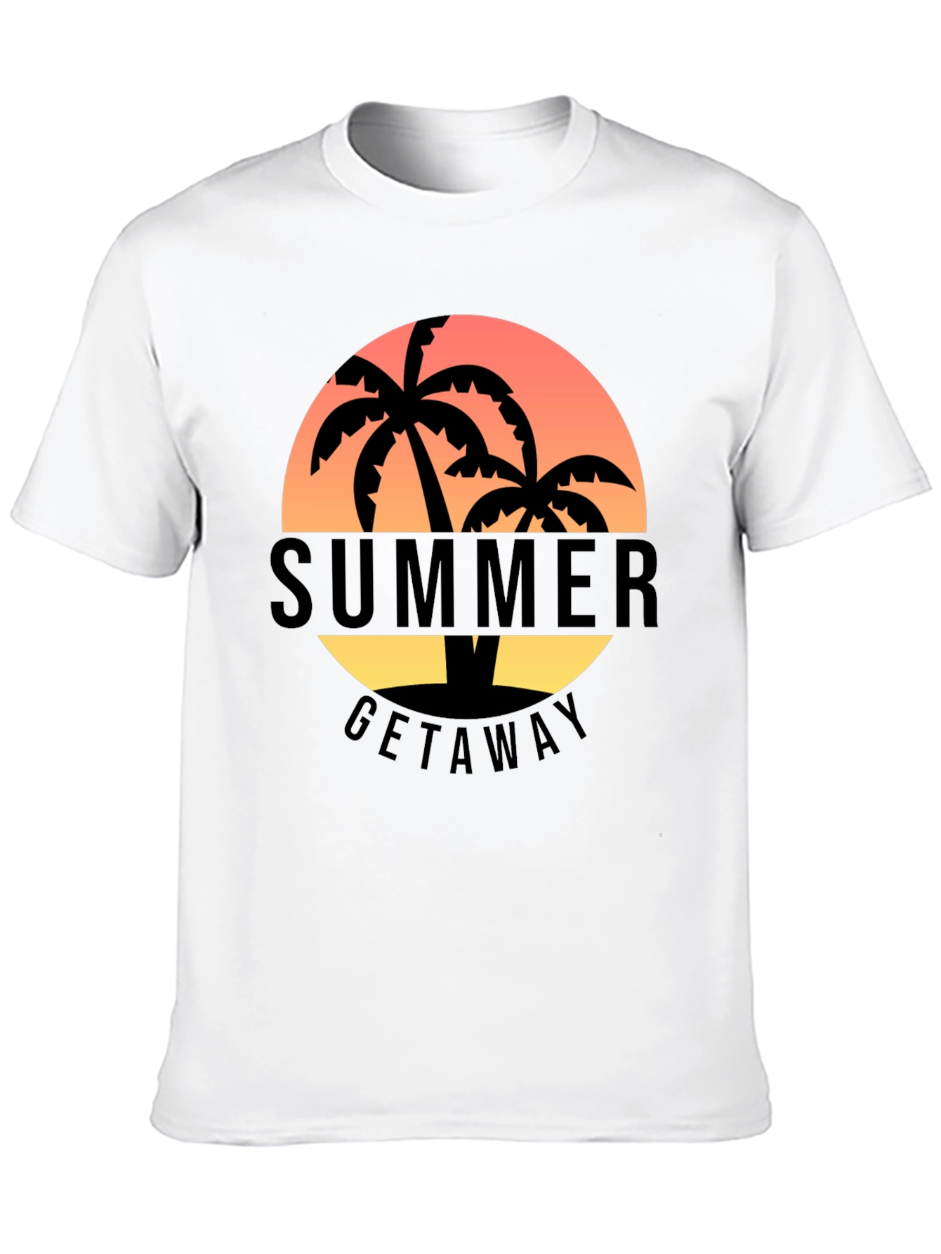 Black Summer Getaway Palm Tree Graphic T-Shirt view 10