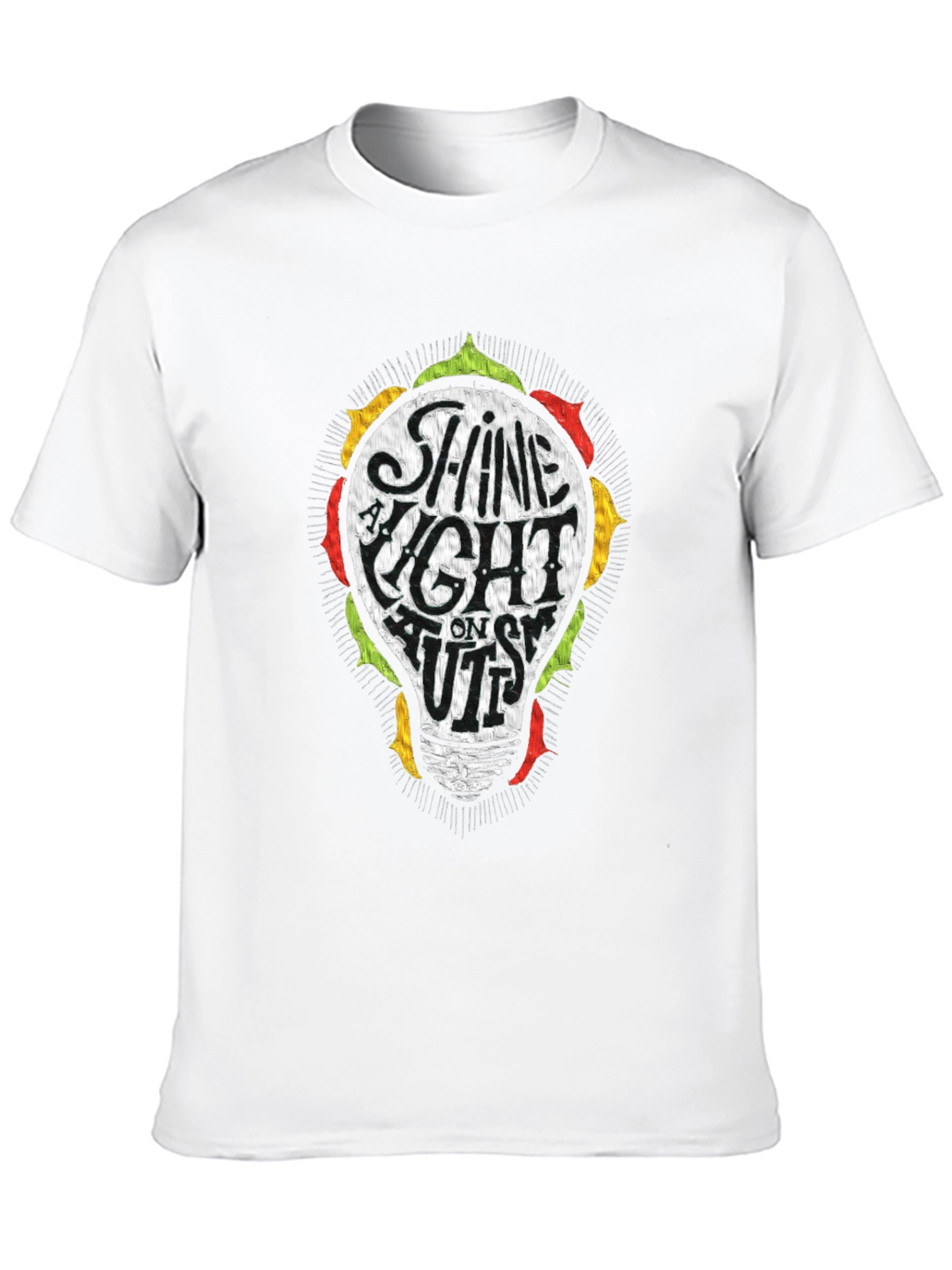 Black Shine A Light On Autism Awareness T-Shirt view 10