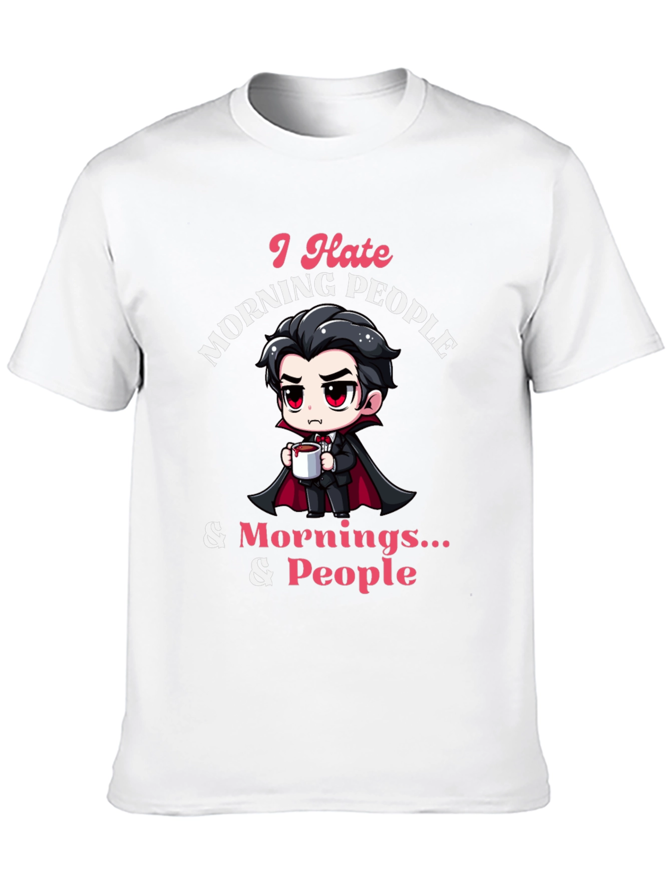 Black I Hate Morning People Black T-Shirt view 10
