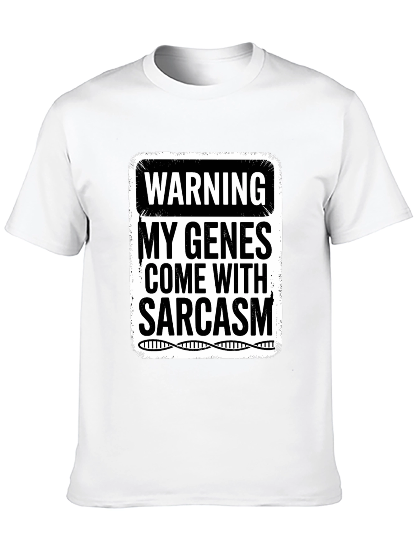Black Sarcastic Genes Graphic Tee - Humor T-Shirt view 10