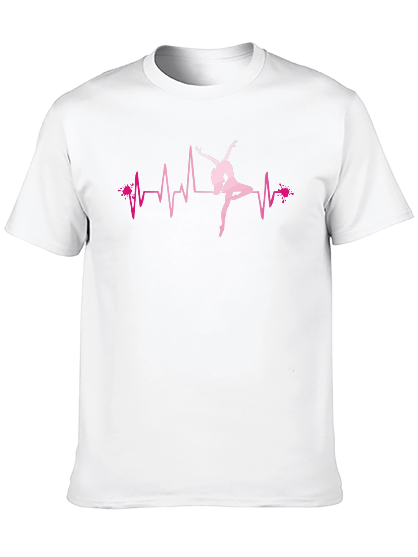 Black Dancing Heartbeat T-Shirt - Black Cotton Tee view 10
