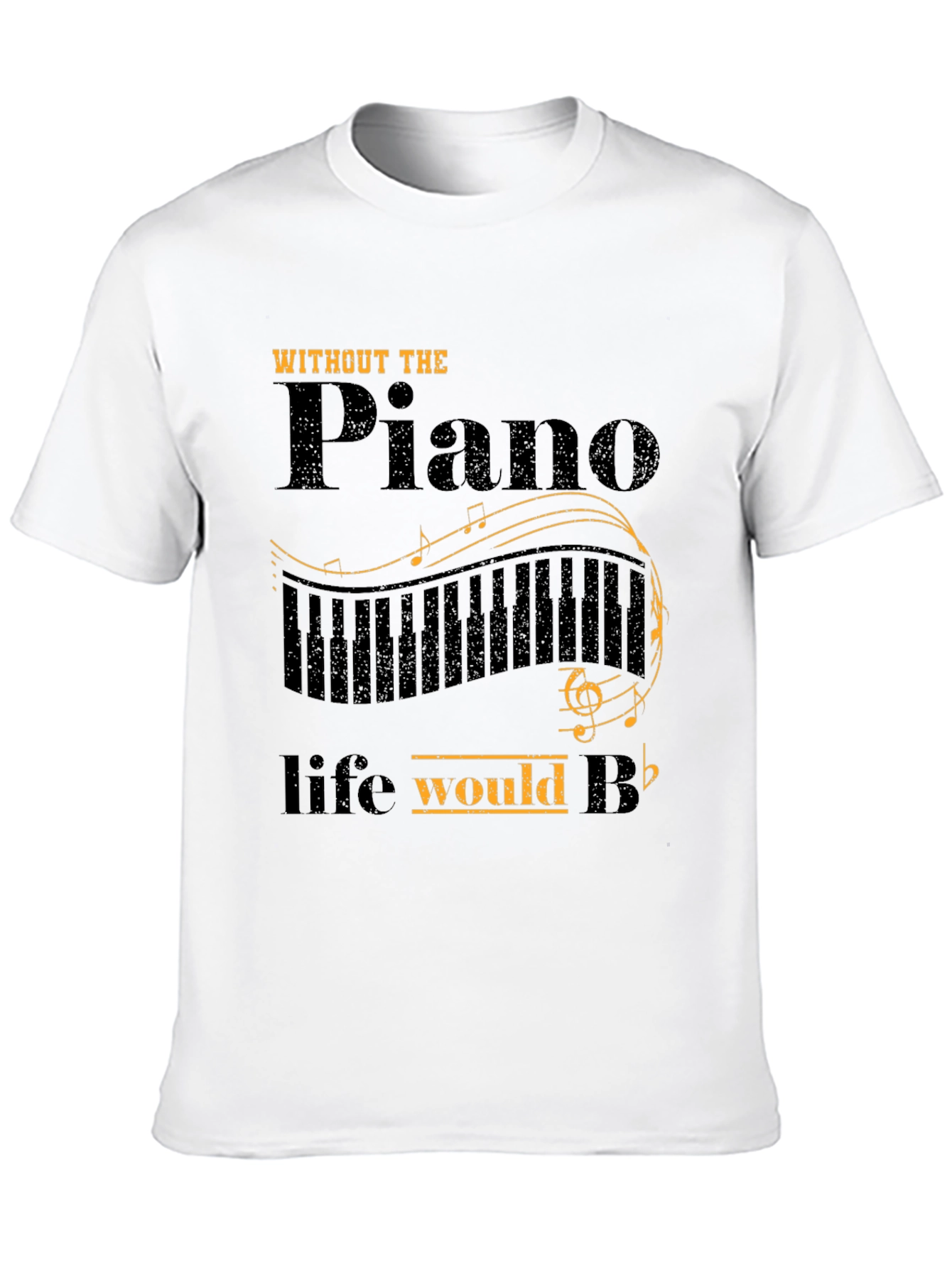 Black Piano Lover T-Shirt: Life Without Piano Would B Flat view 10