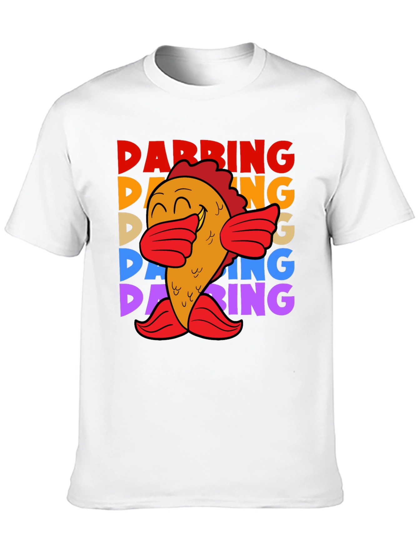 Black Dabbing Fish Graphic Tee - Fun, Unique, Trendy view 10