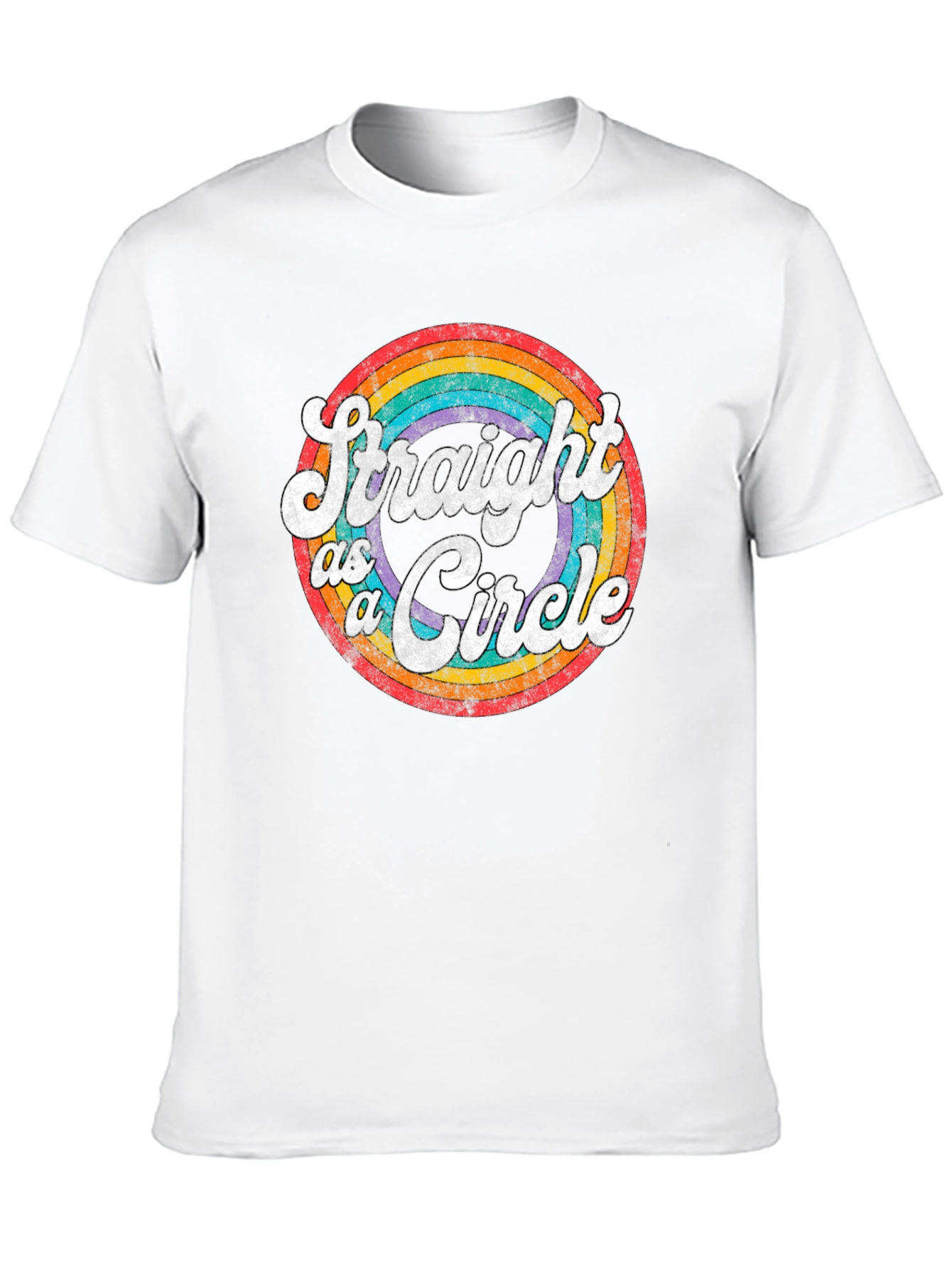 Black Straight as a Circle Graphic Tee - Pride LGBTQ+ Shirt view 10