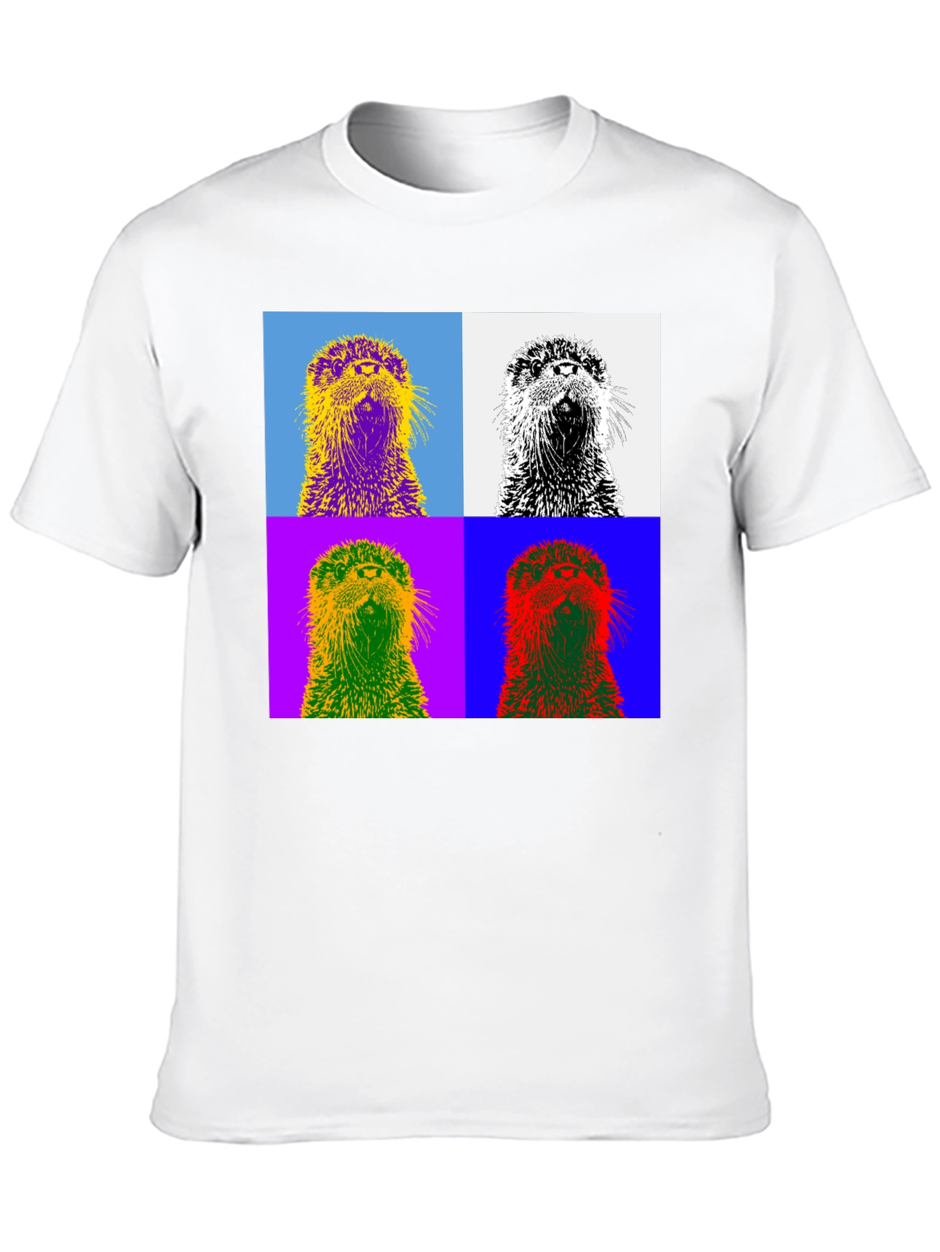 Black Pop Art Otter T-Shirt - Stylish Graphic Tee view 10