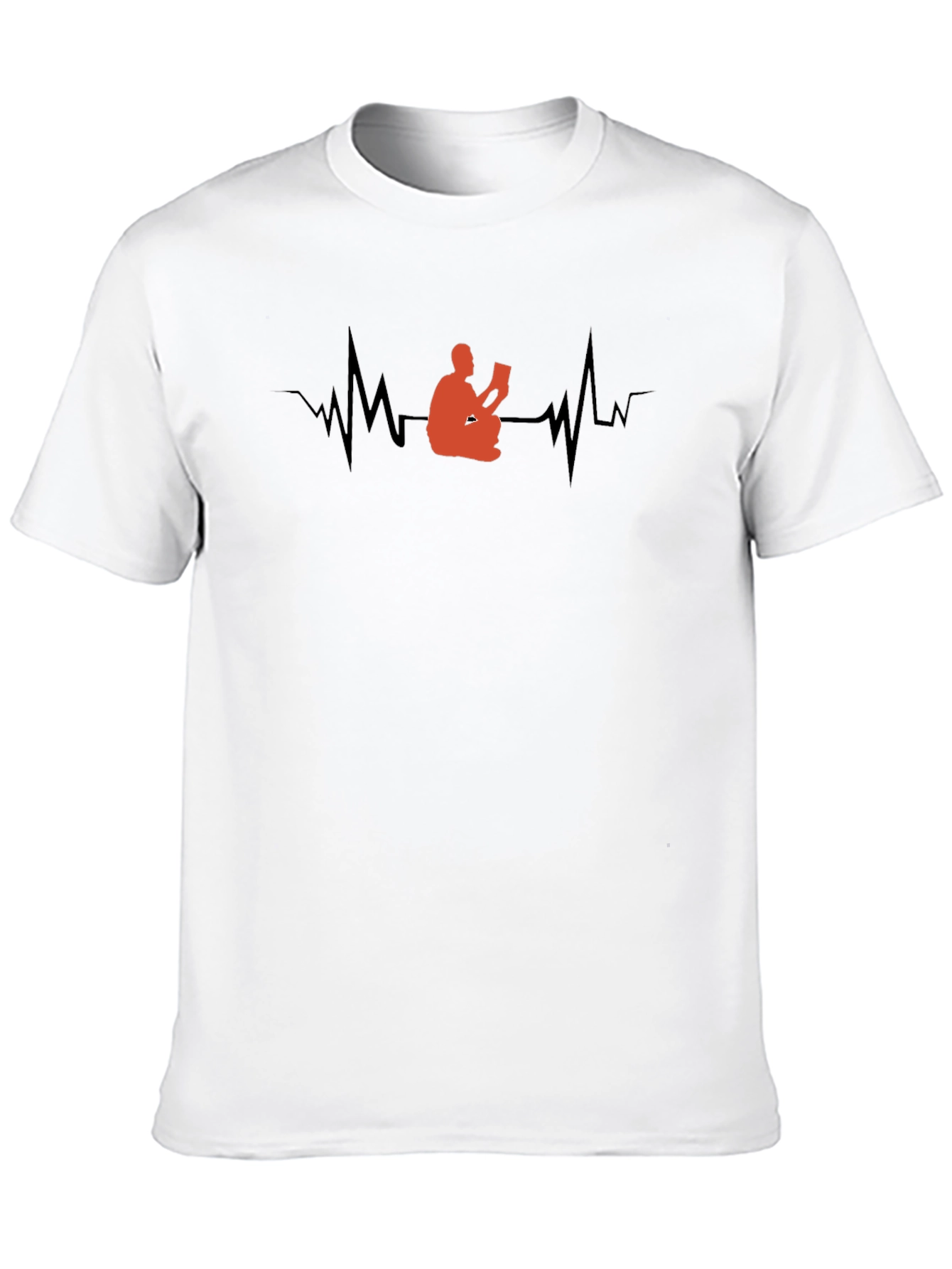 Black Reading Heartbeat T-Shirt - Book Lover Tee view 10