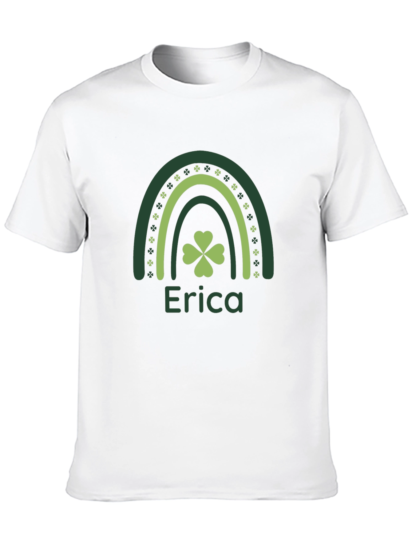 Erica St. Patrick's Day Rainbow Clover Personalized T-Shirt - 10