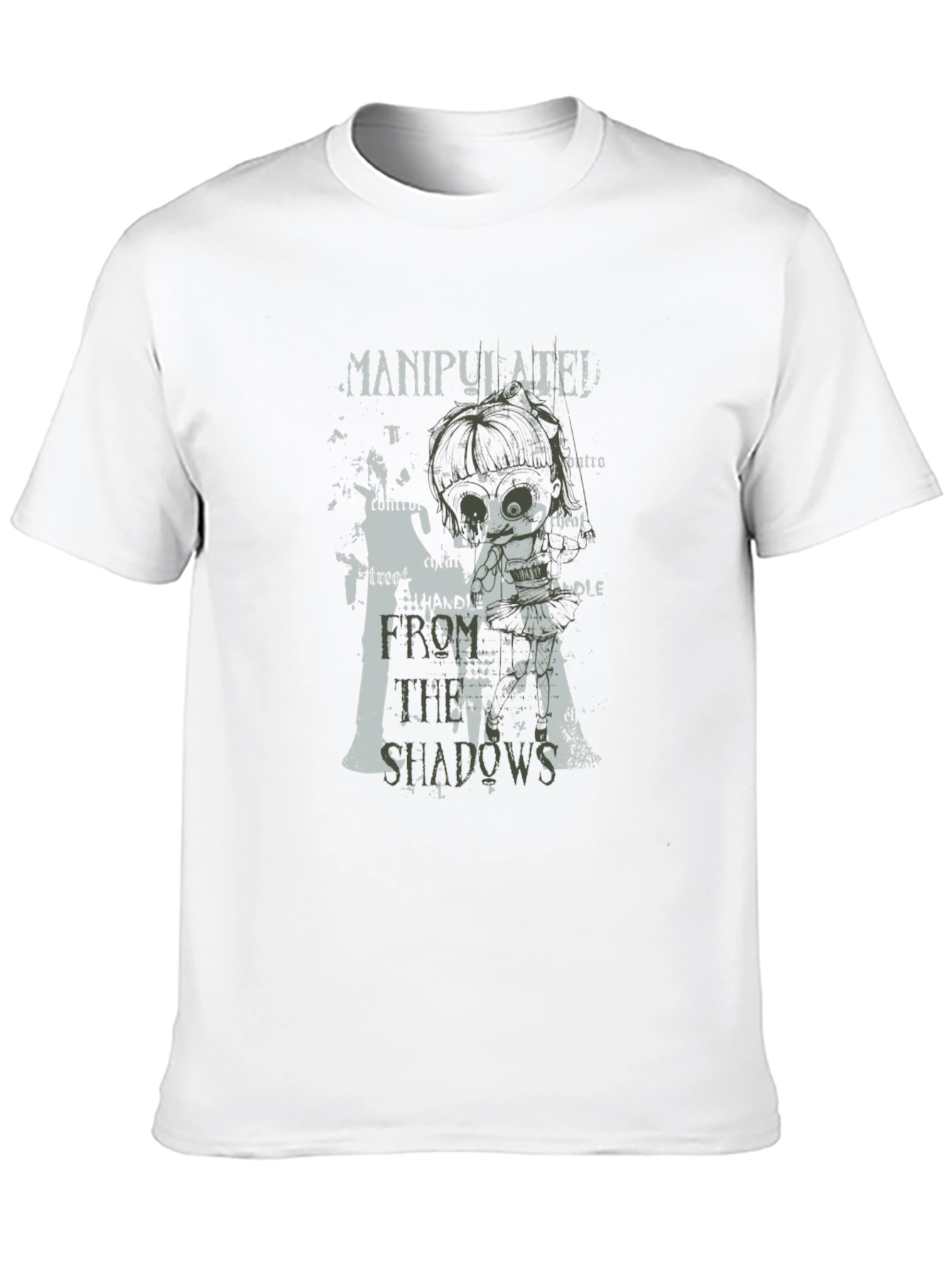 Black Manipulated Shadows Graphic Print Black T-Shirt view 10