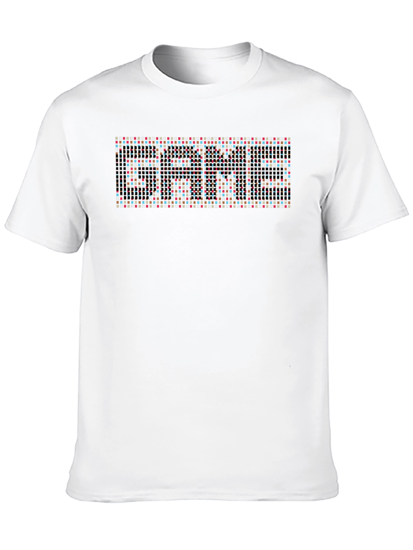 Black Pixelated Graphic Black T-Shirt view 10