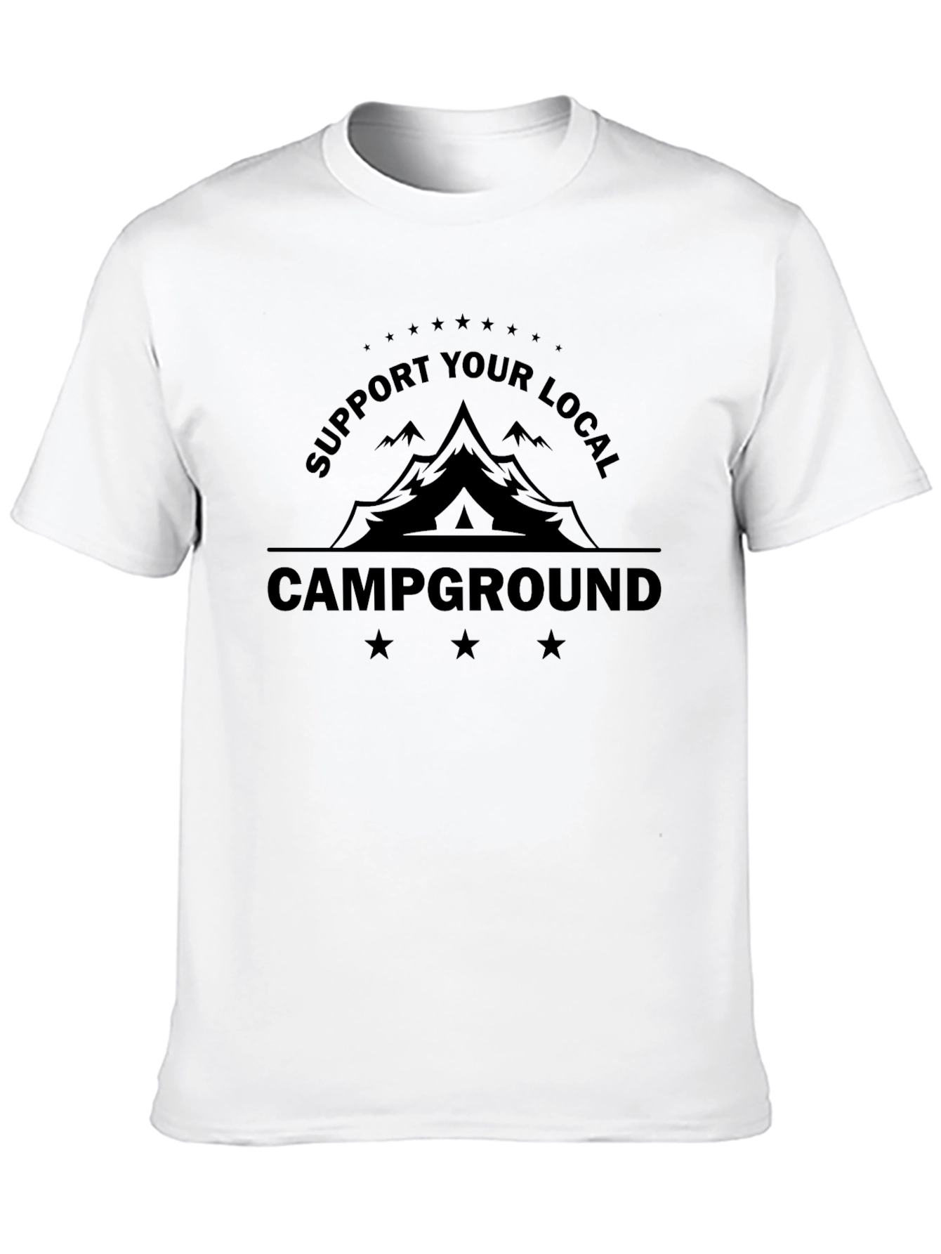 Black Support Your Local Campground Black T-Shirt view 10