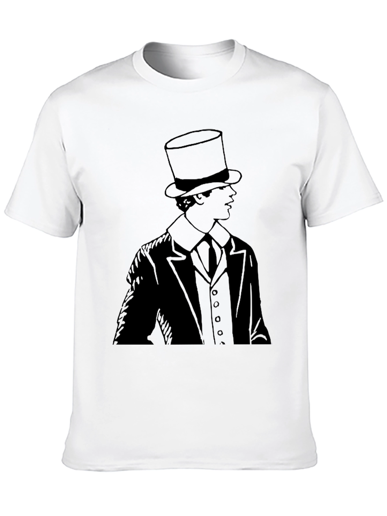 Black Top Hat Gentleman T-Shirt - Classic Style view 10