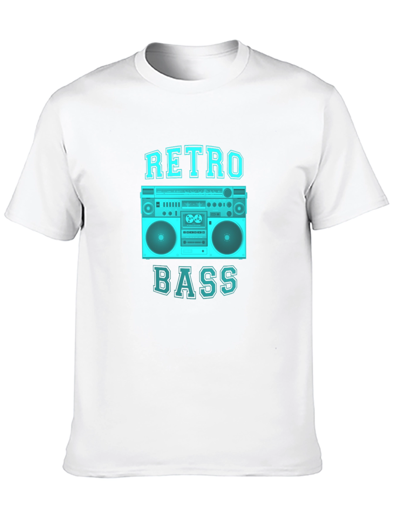 Black Retro Bass Graphic Tee - Black Cotton T-Shirt view 10