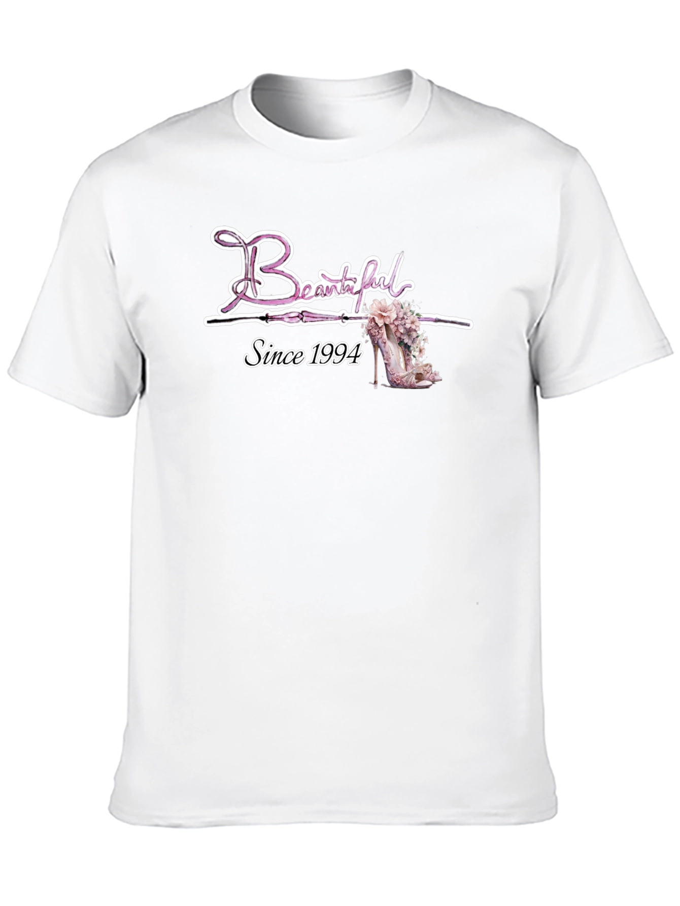 Beautiful Since 1994 Floral Heel T-Shirt - 10
