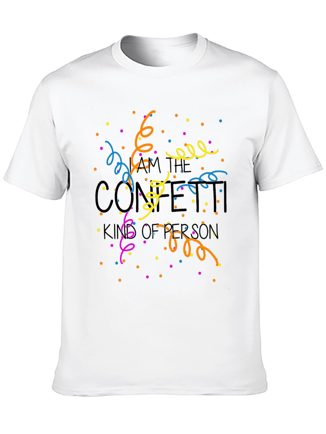 Black Confetti King T-Shirt - Novelty Party Tee view 10