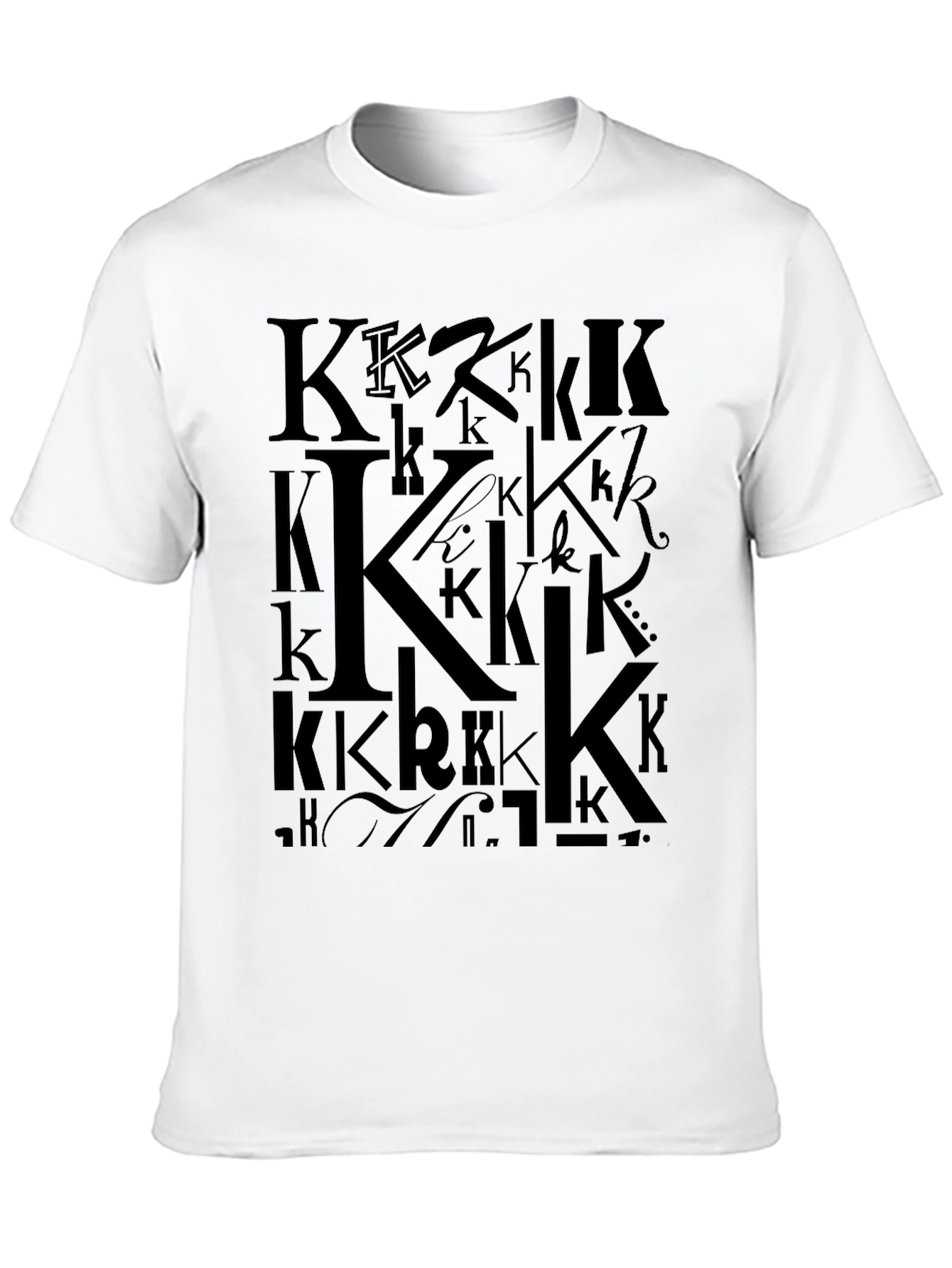 Men's Black Graphic T-Shirt - Letter K Design - 10