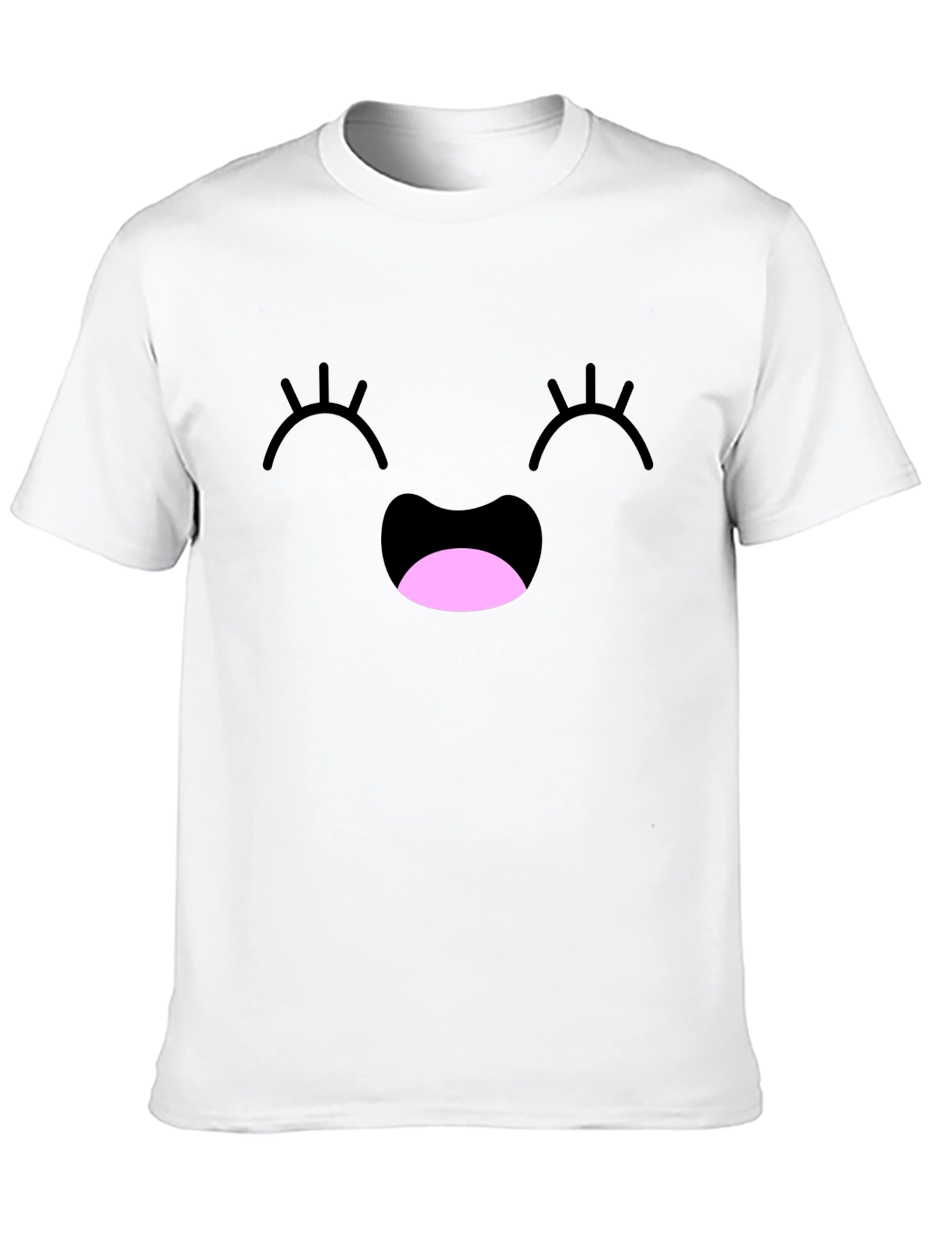 Black Happy Face Graphic Tee - Black Cotton Blend view 10