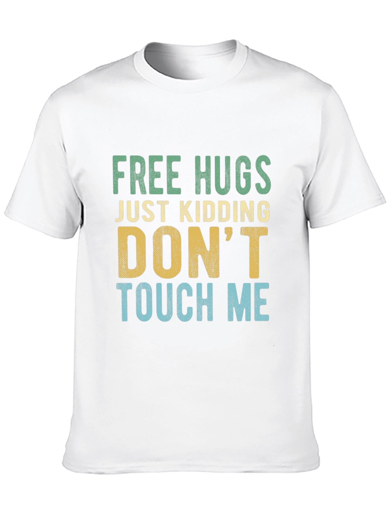 Black Funny Introvert Tee: Free Hugs, Just Kidding! view 10