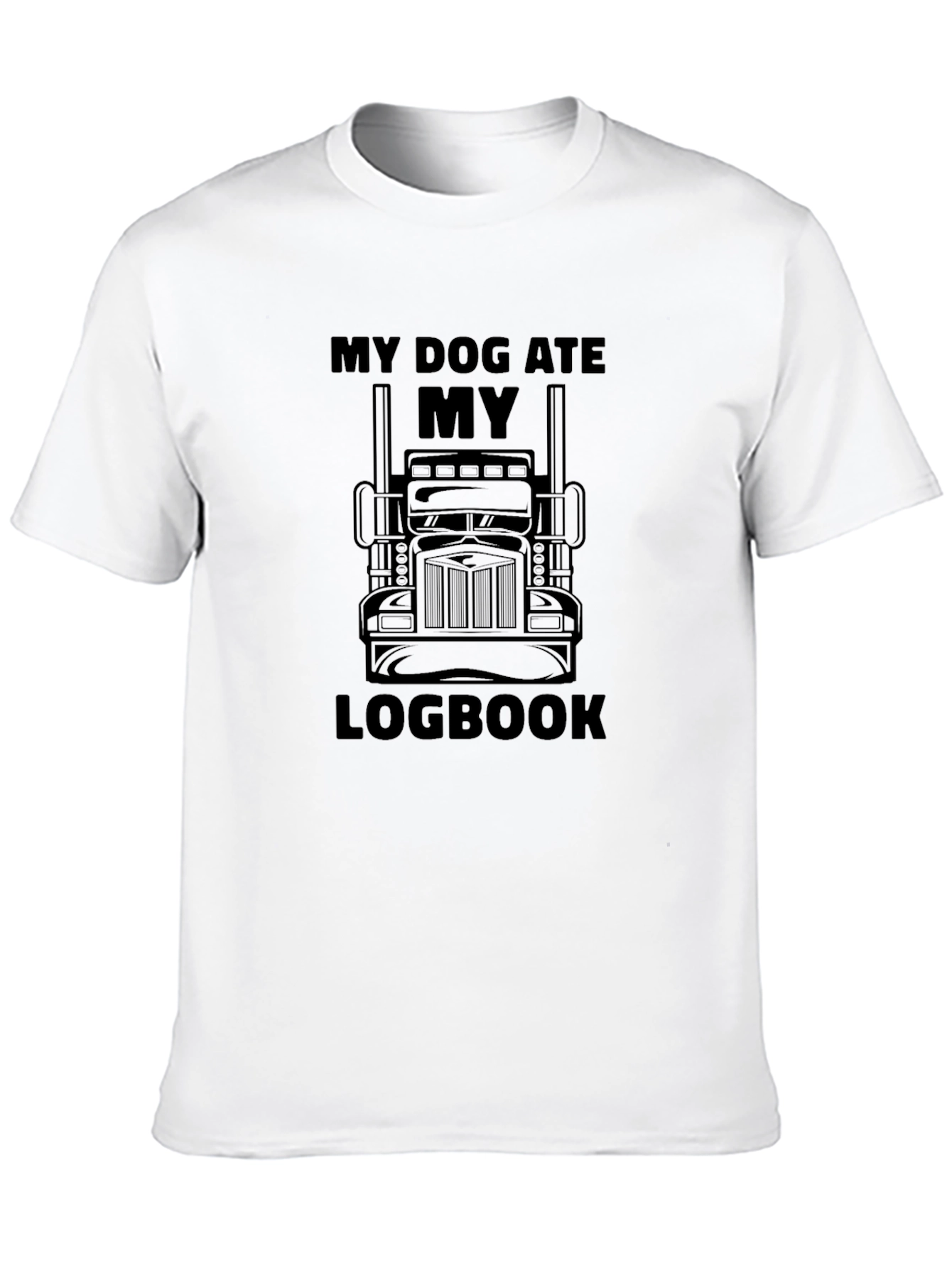 Black My Dog Ate My Logbook Trucker T-Shirt view 10