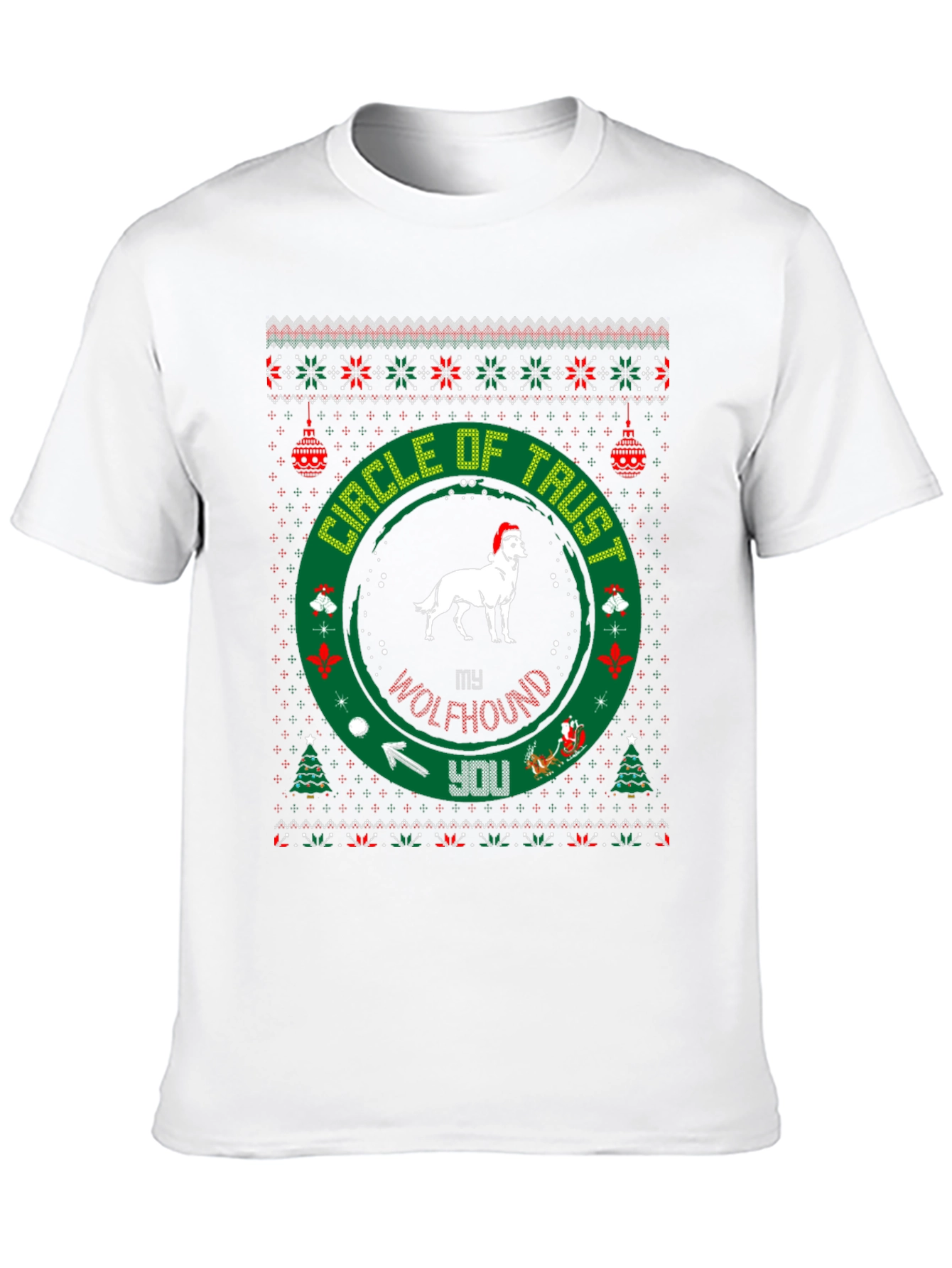 Black My Wolfhound Circle of Trust Christmas T-Shirt view 10