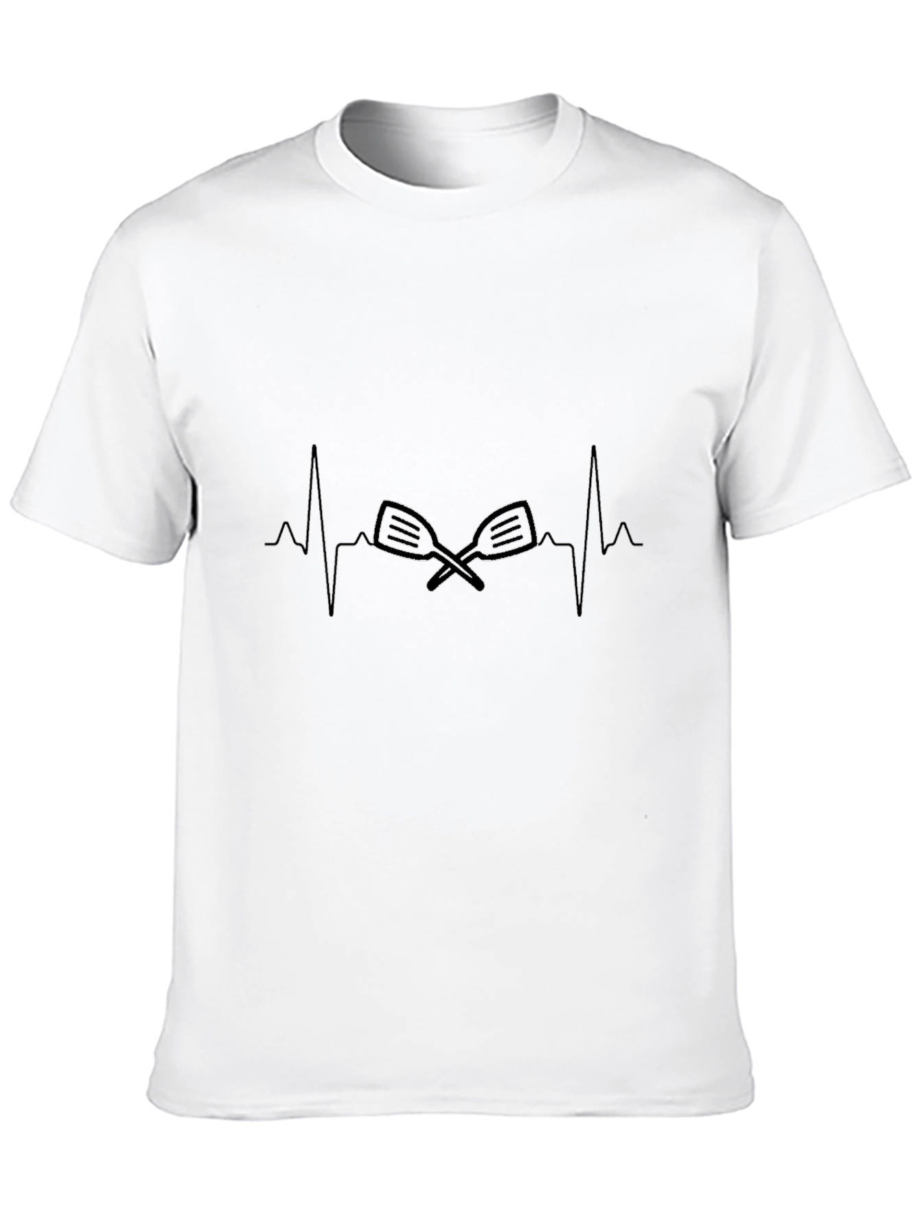 Black Chef's Beat T-Shirt - Spatula Heartbeat Graphic Tee view 10