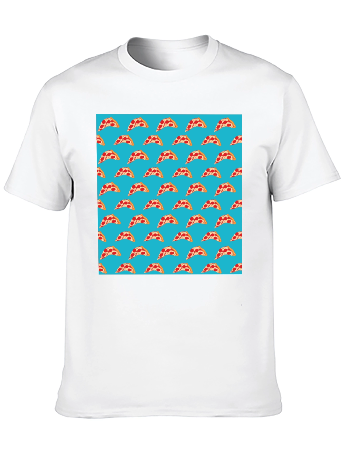 Black Pizza Slice Pattern T-Shirt - Fun Foodie Style view 10