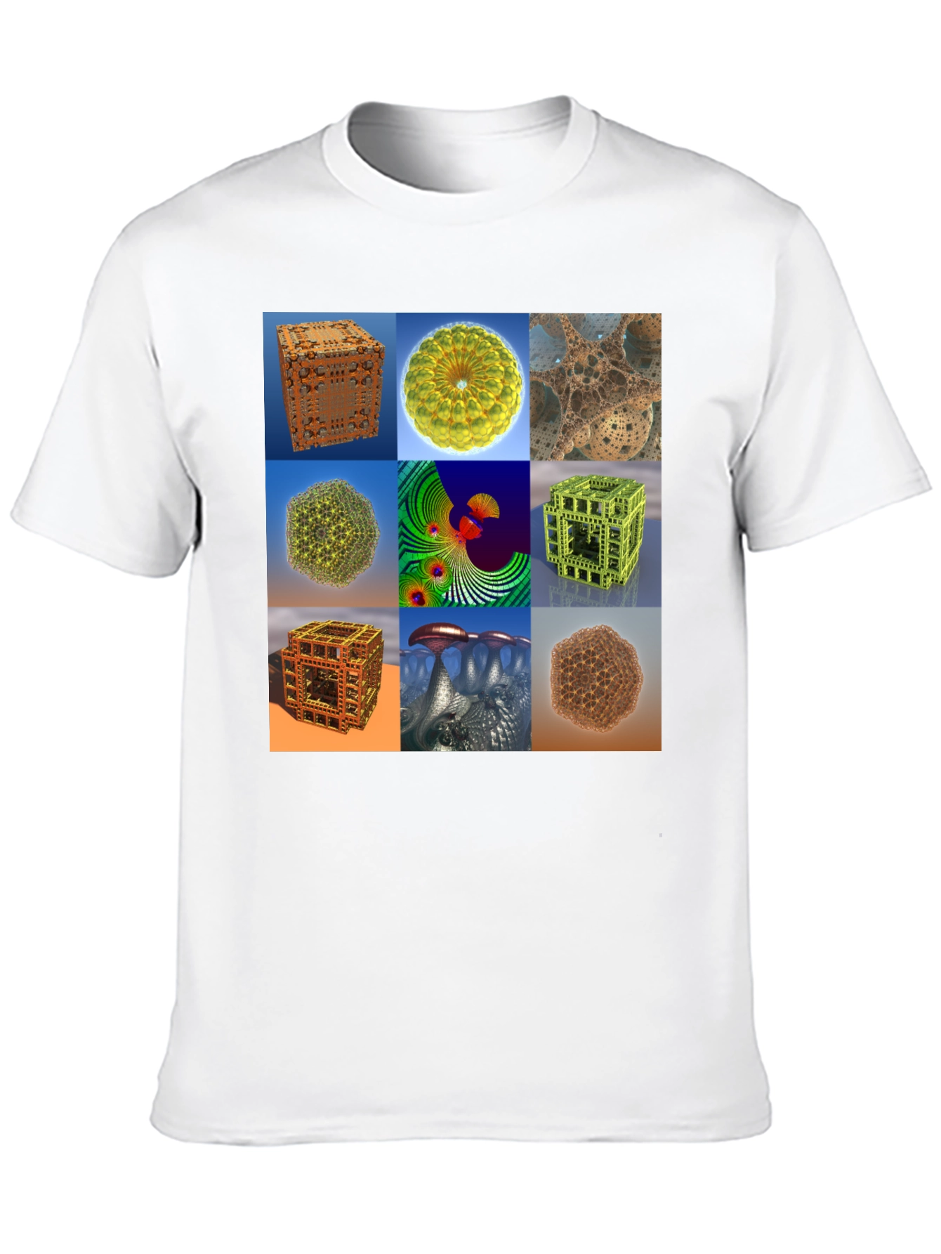 Black Fractal Art Print Tee - Unique Design T-Shirt view 10