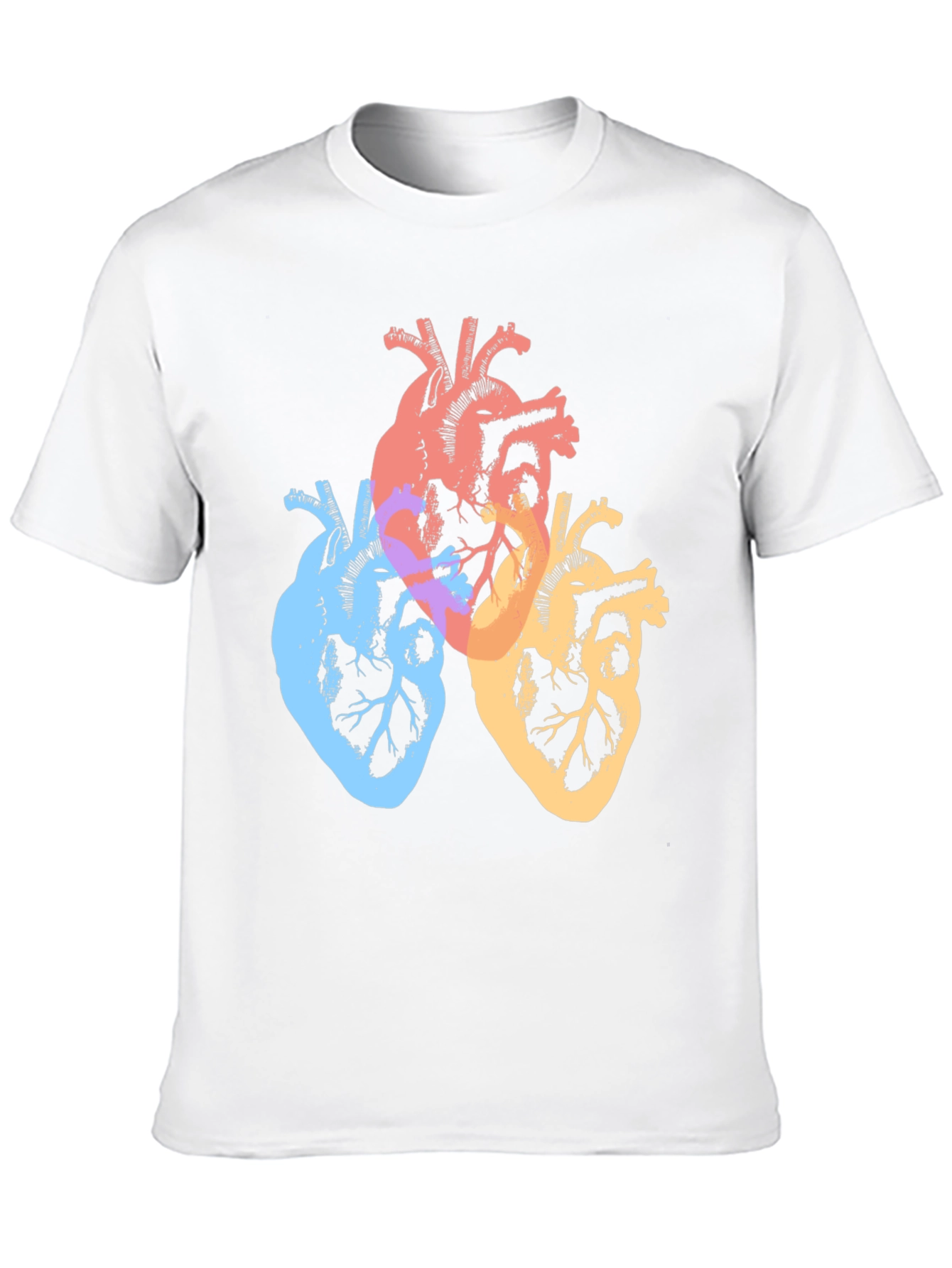 Black Colorful Anatomical Hearts Graphic Tee - Black view 10