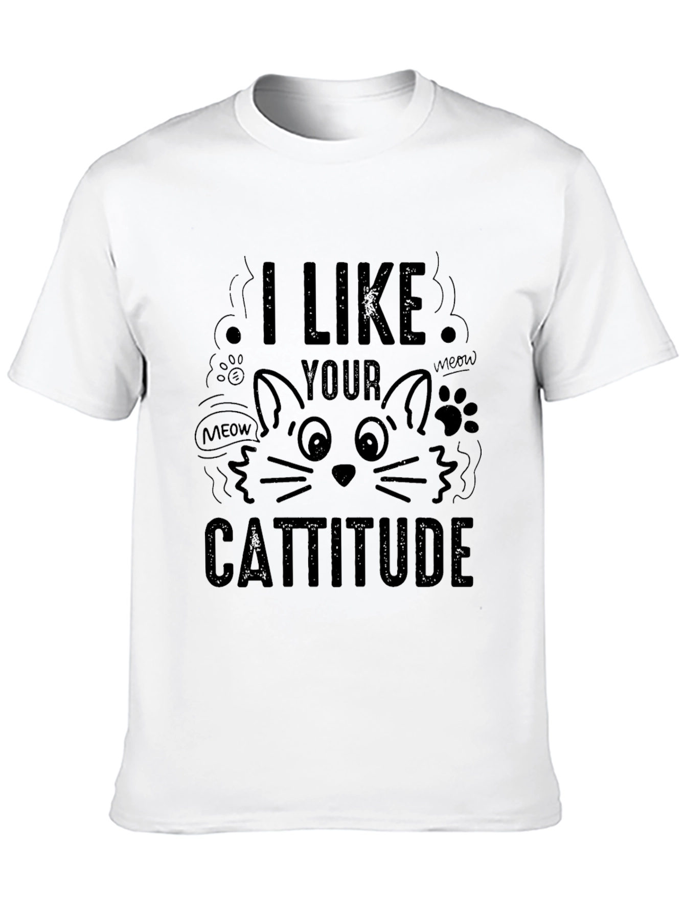 Black Cattitude Cat Lover Black T-Shirt view 10