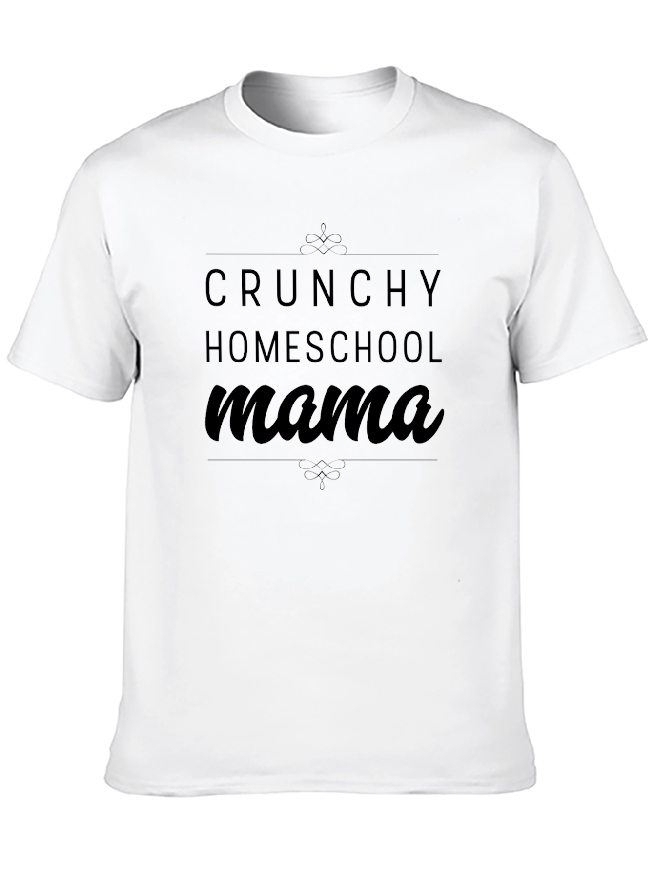 Black Crunchy Homeschool Mama Black T-Shirt view 10