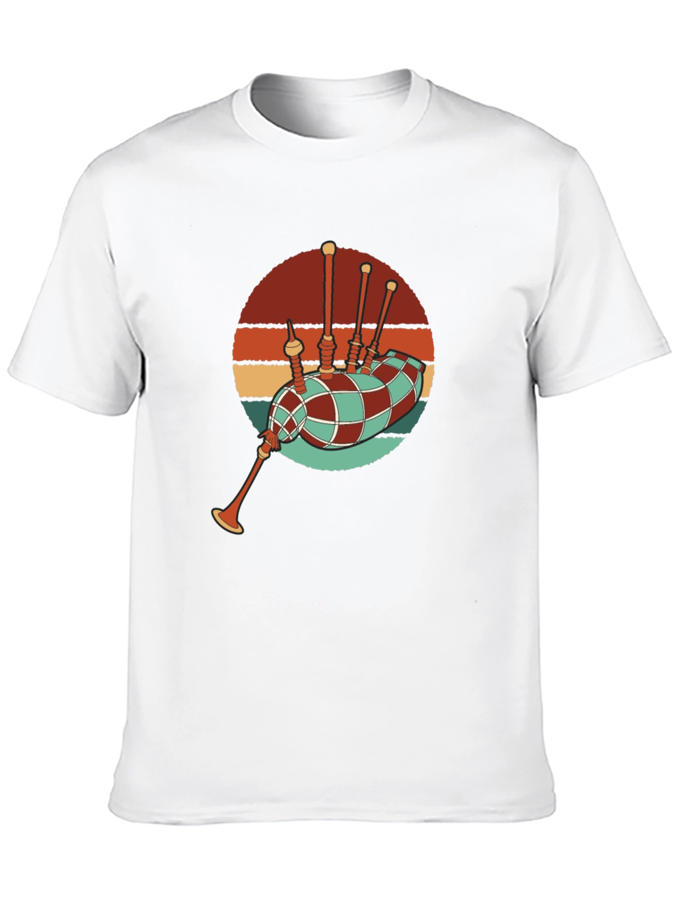 Black Retro Bagpipe Graphic T-Shirt - Black view 10