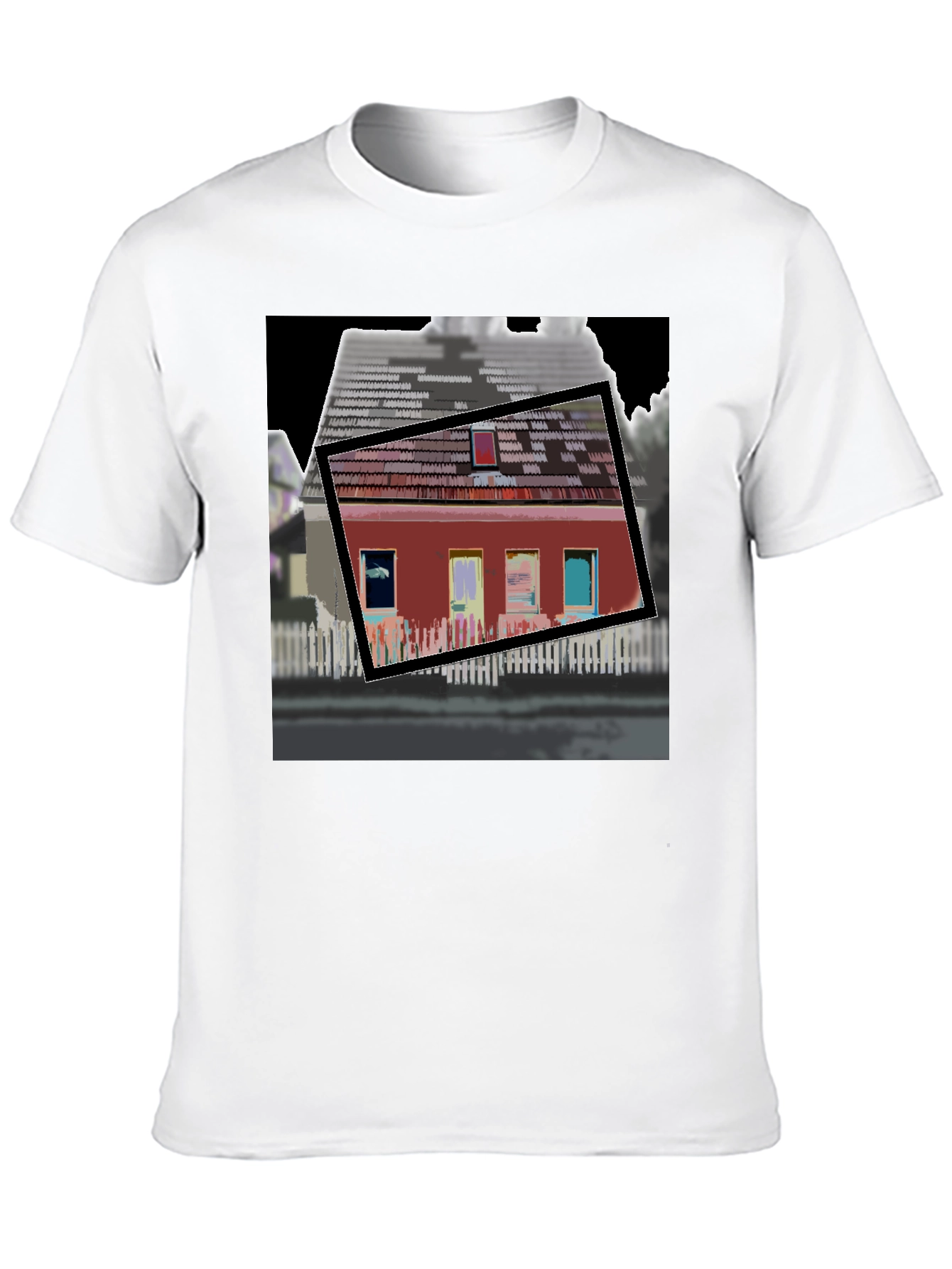 Black Modern House Graphic T-Shirt view 10