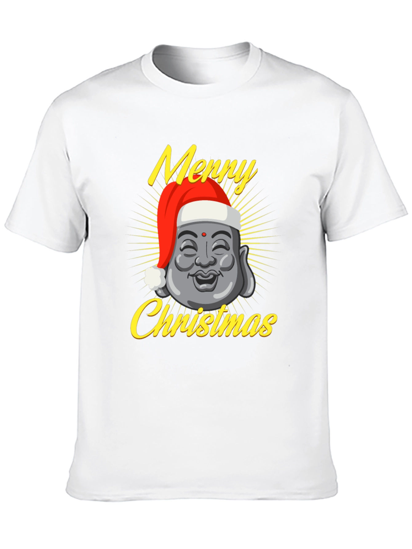 Black Merry Christmas Buddha T-Shirt view 10