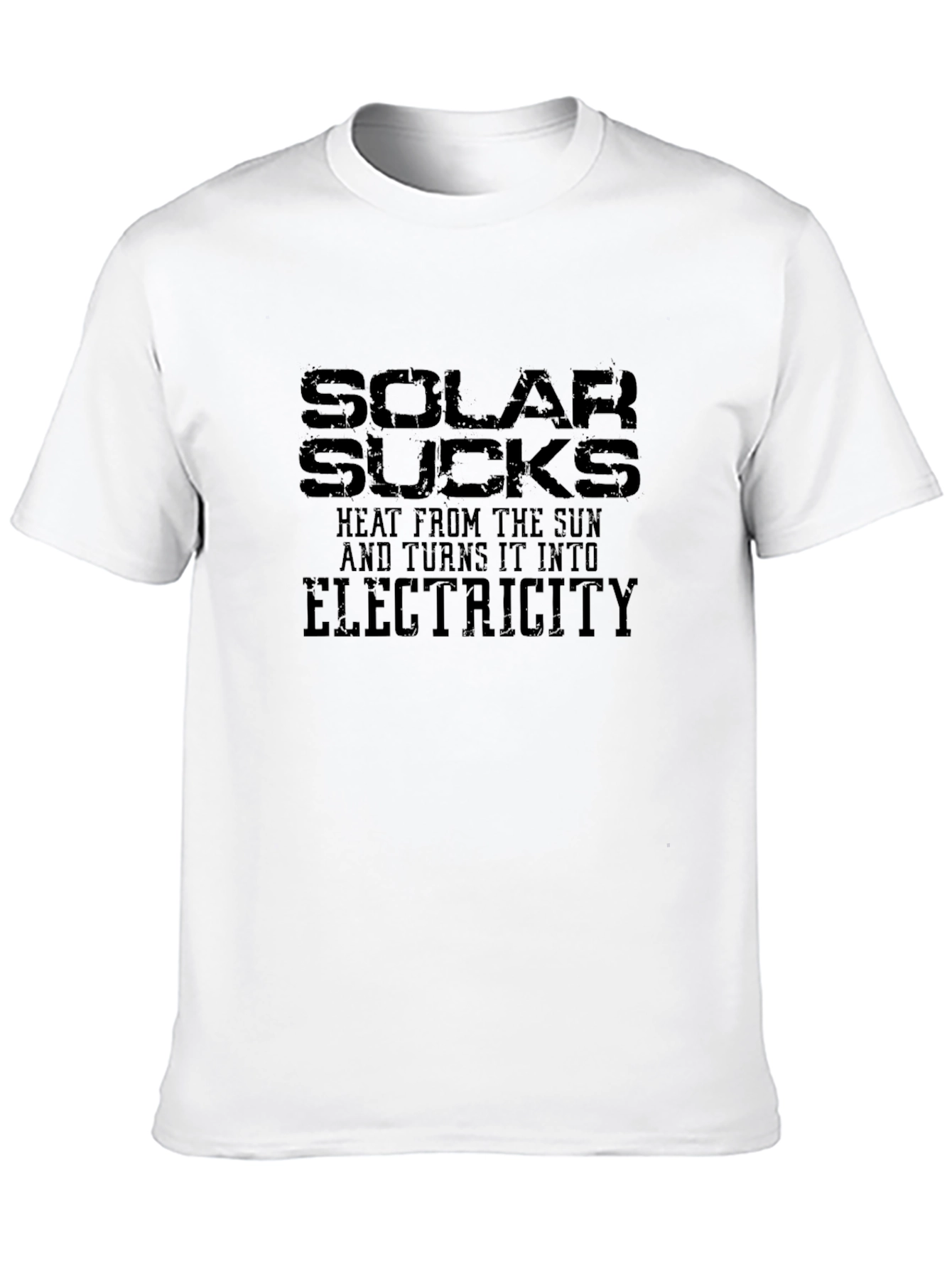 Black Solar Sucks T-Shirt - Heat From The Sun Electricity Tee view 10
