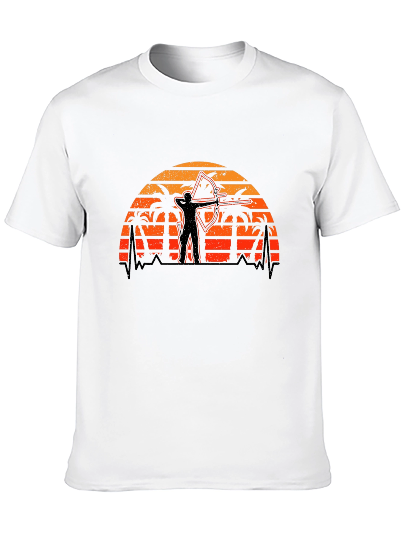Black Archer Sunset Graphic Tee - Tropical Archery Shirt view 10