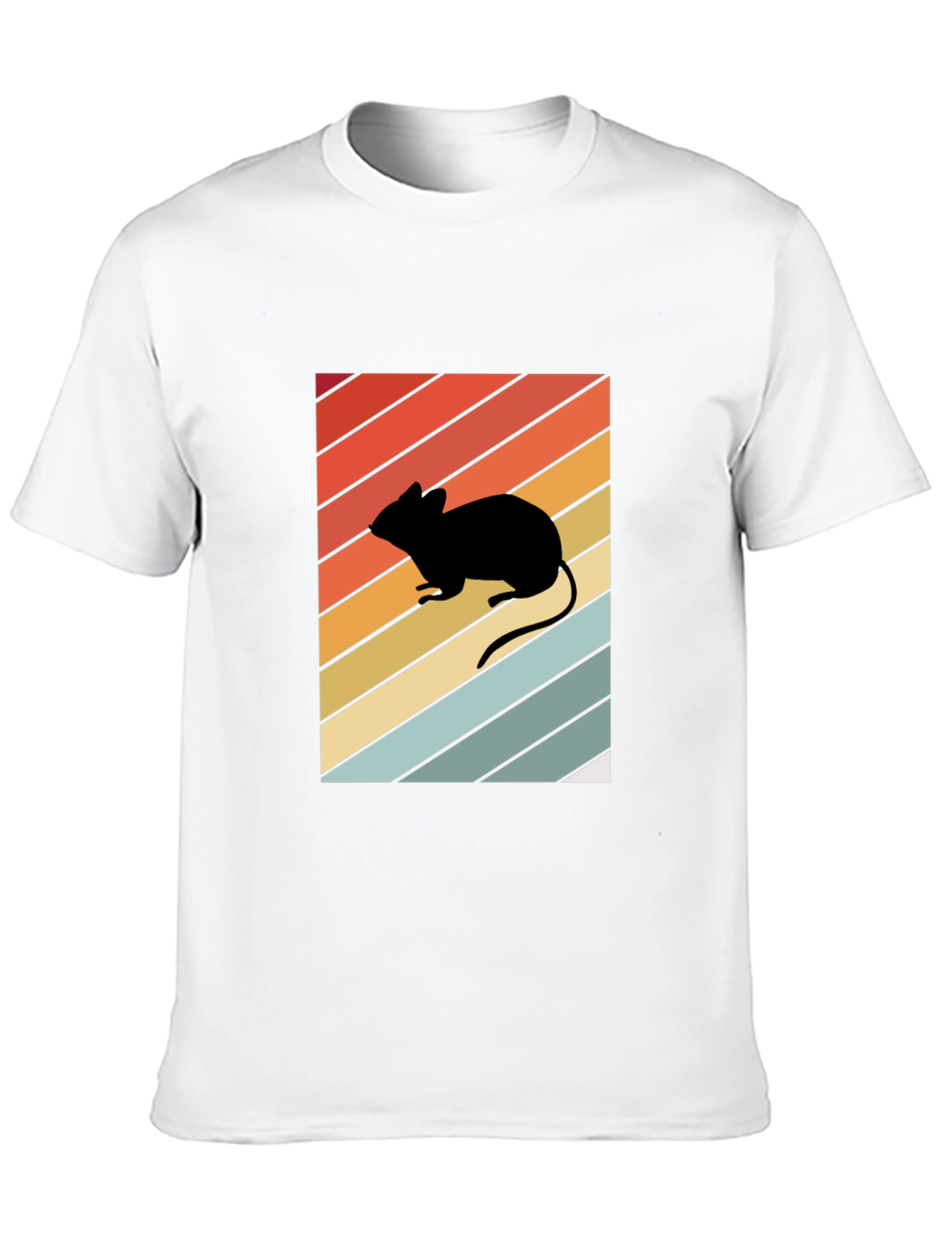 Black Retro Mouse Silhouette Graphic T-Shirt view 10