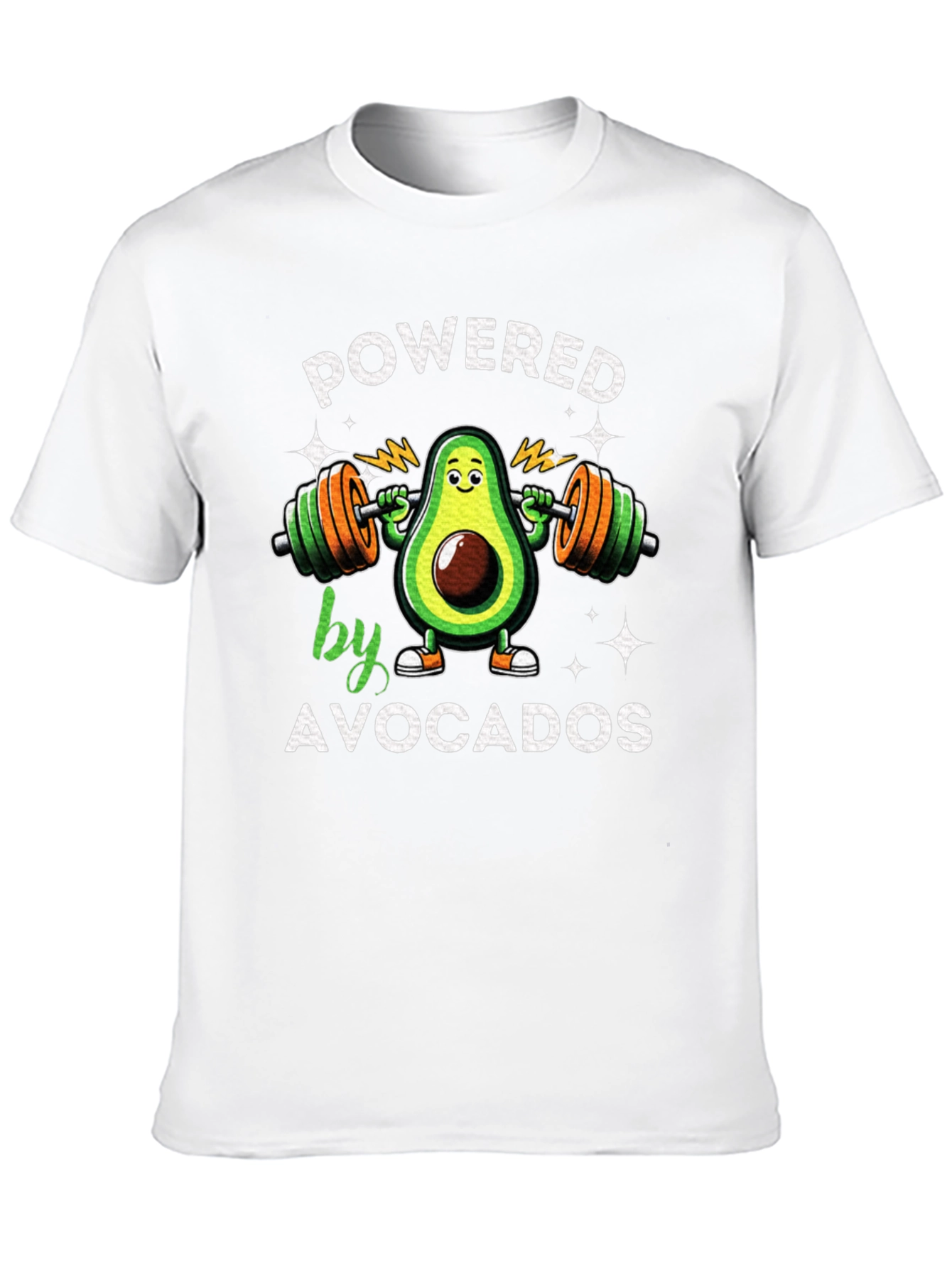 Black Powered by Avocados T-Shirt view 10