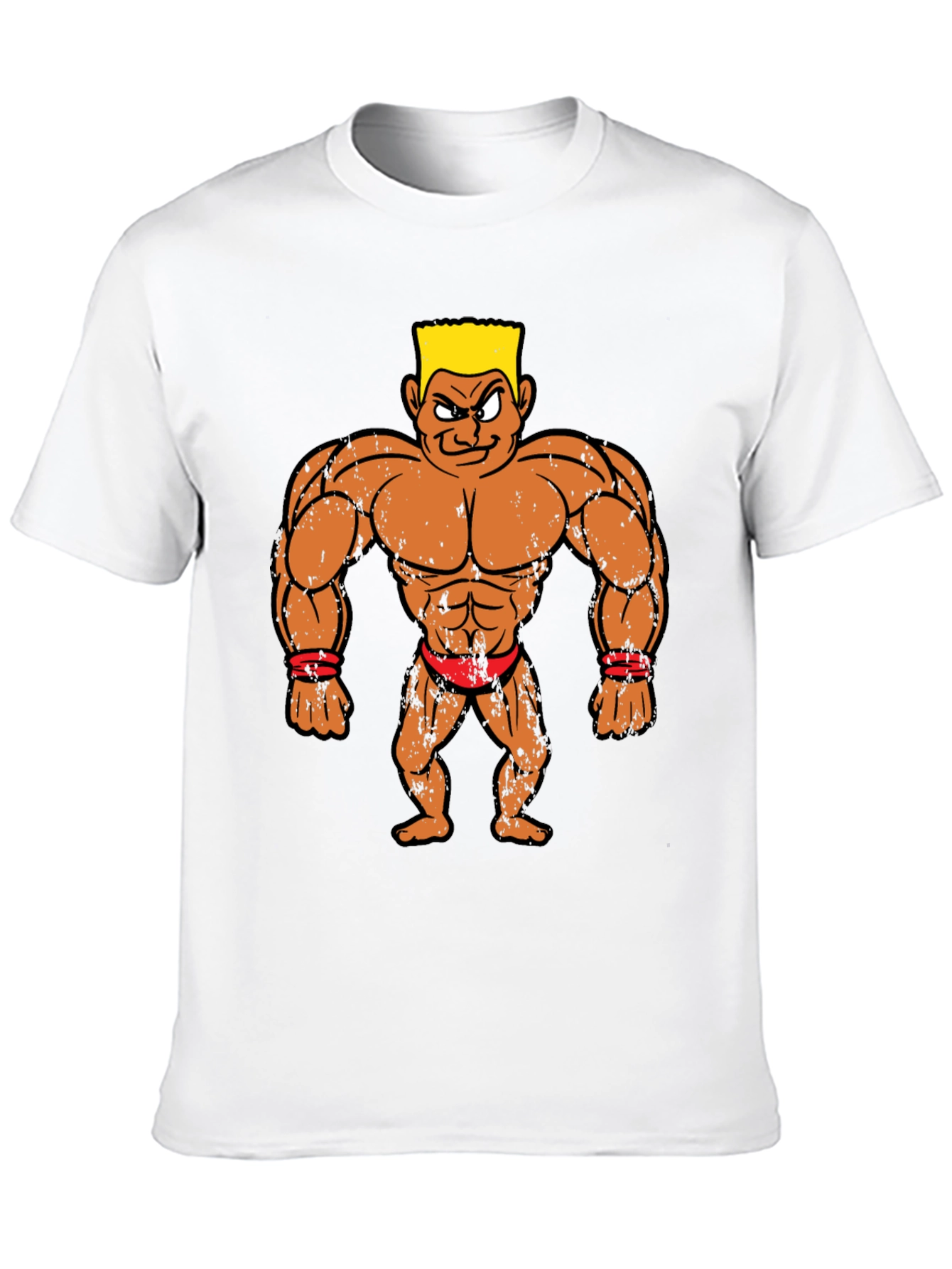 Black Cartoon Bodybuilder Graphic Tee - Black view 10