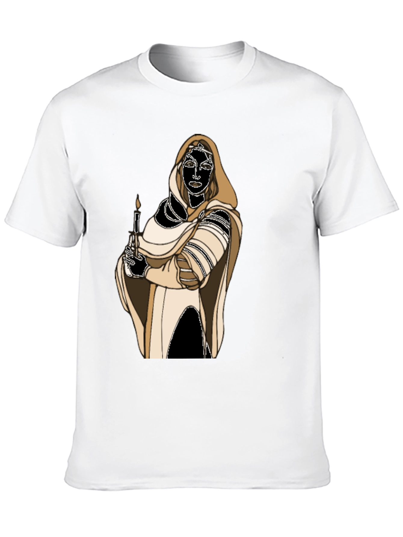 Black Hooded Figure Candle Graphic Tee view 10