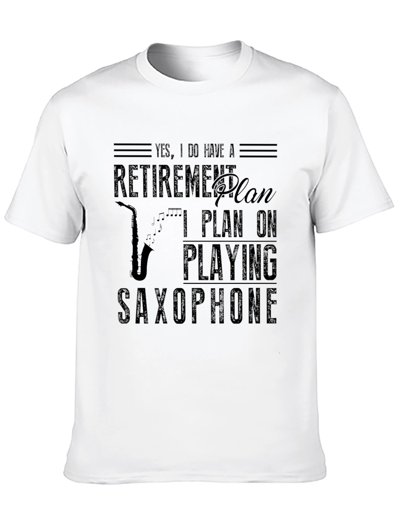 Black Retirement Plan Saxophone T-Shirt - Black view 10
