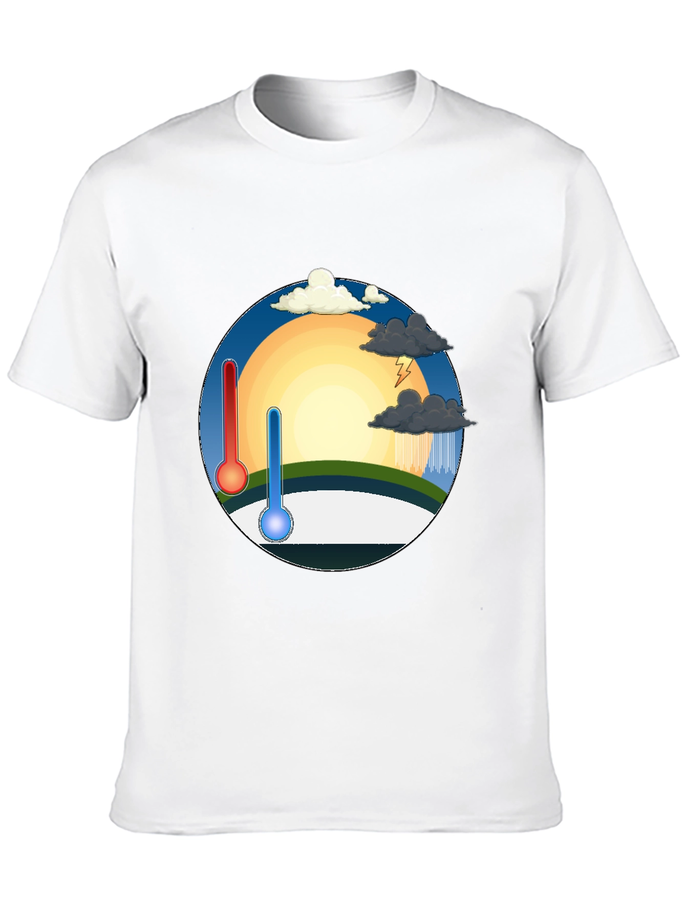 Black Climate Change T-Shirt - Hot & Cold Weather Tee view 10