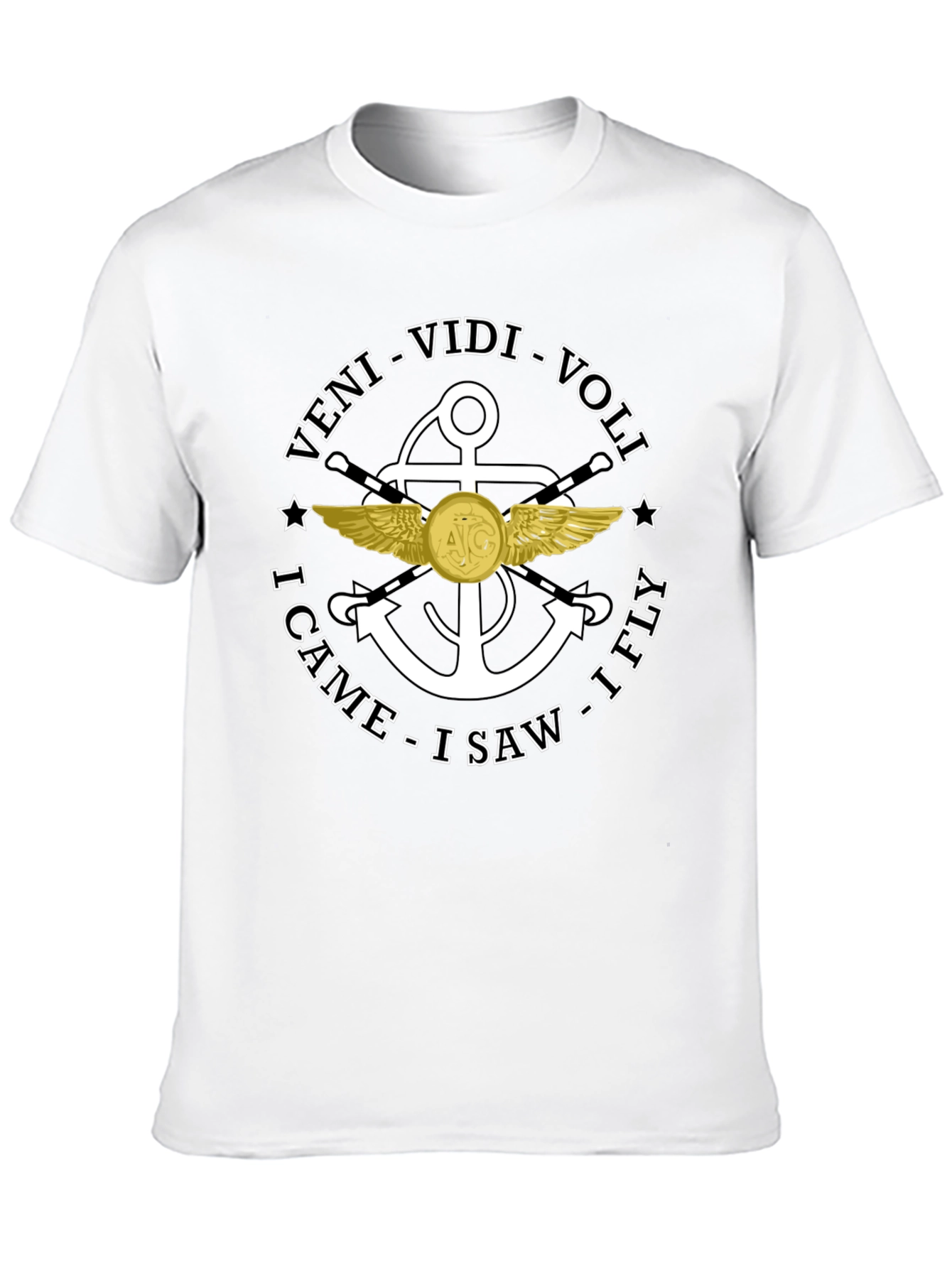 Black Veni Vidi Voli I Came I Saw I Fly Black T-Shirt view 10